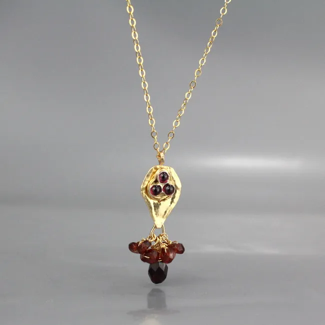 Garnet Protection Earrings and Necklace