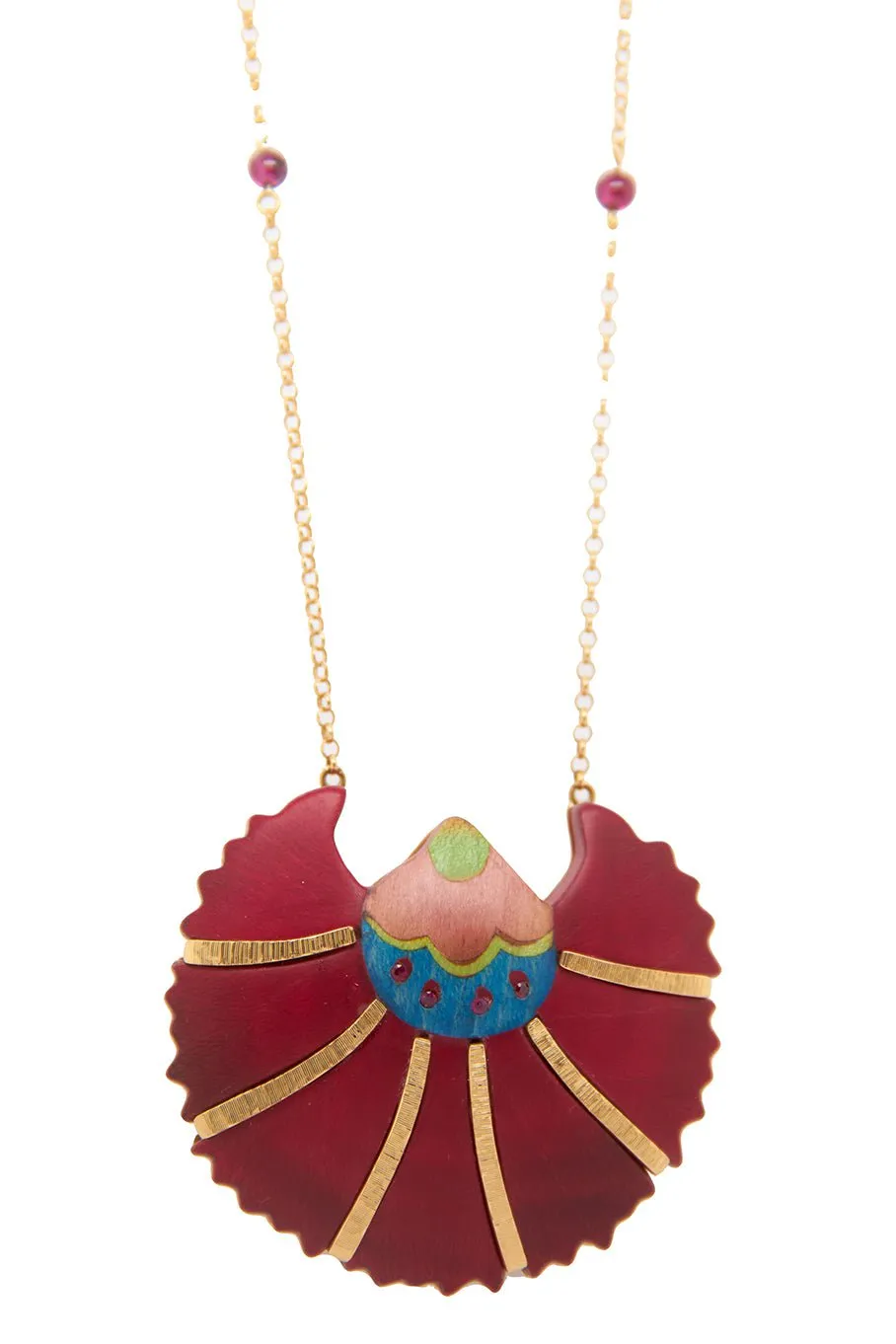 Garnet Silk Road Marquetry Necklace