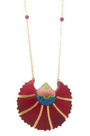 Garnet Silk Road Marquetry Necklace