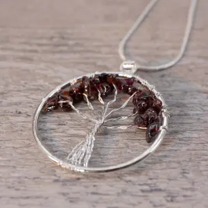 Garnet Tree of Life Necklace