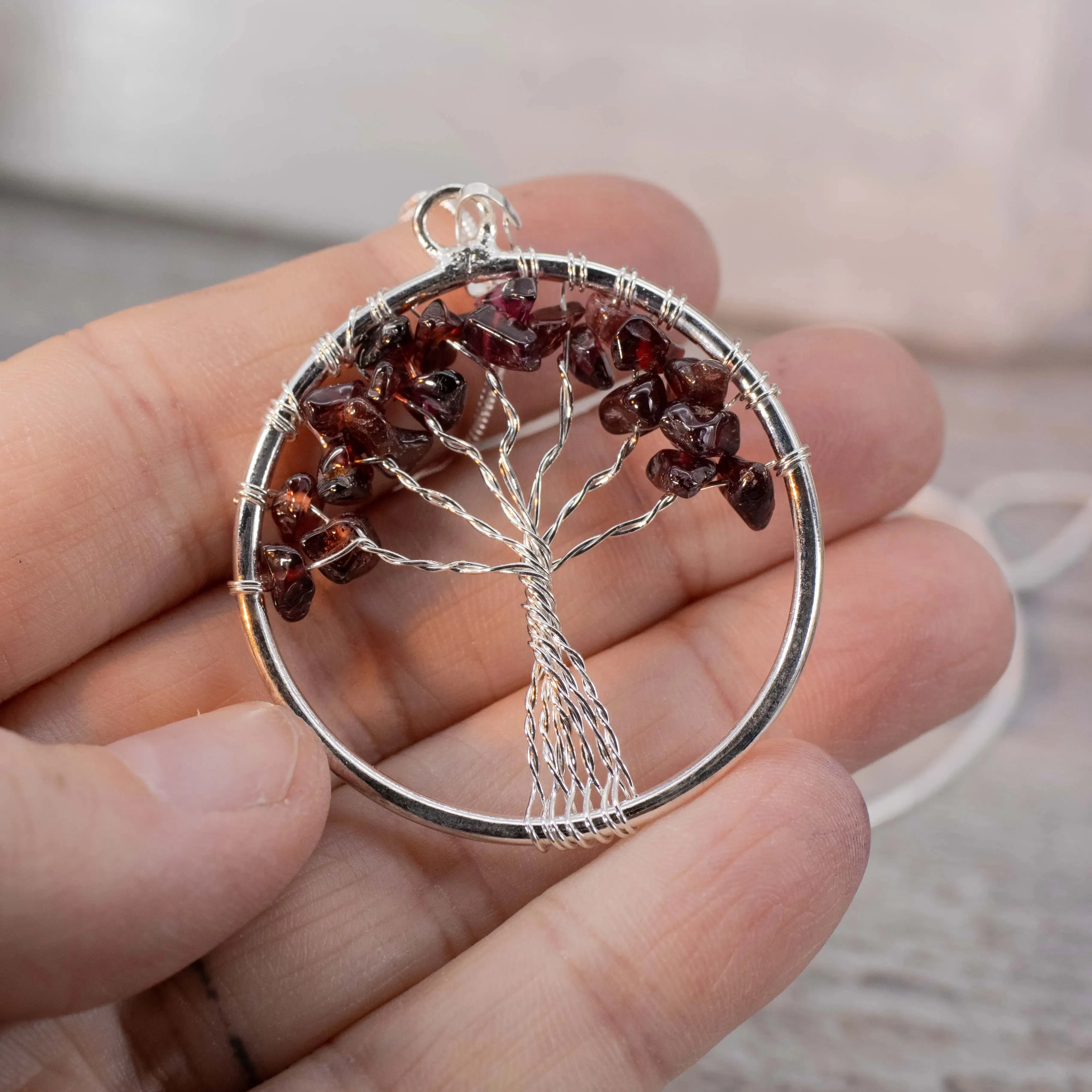 Garnet Tree of Life Necklace