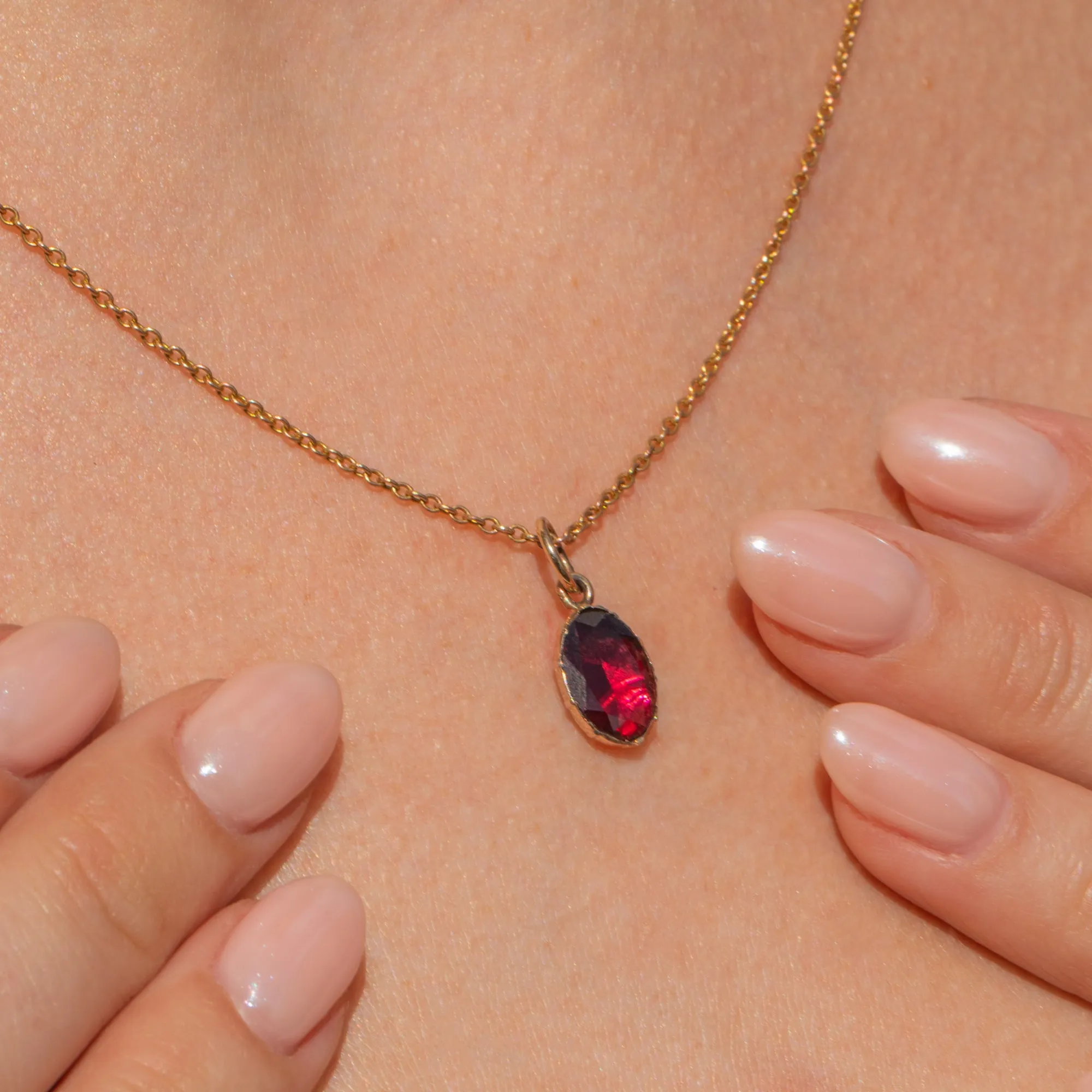 Georgian 9ct Gold Flat-Cut Garnet Charm, 0.95ct