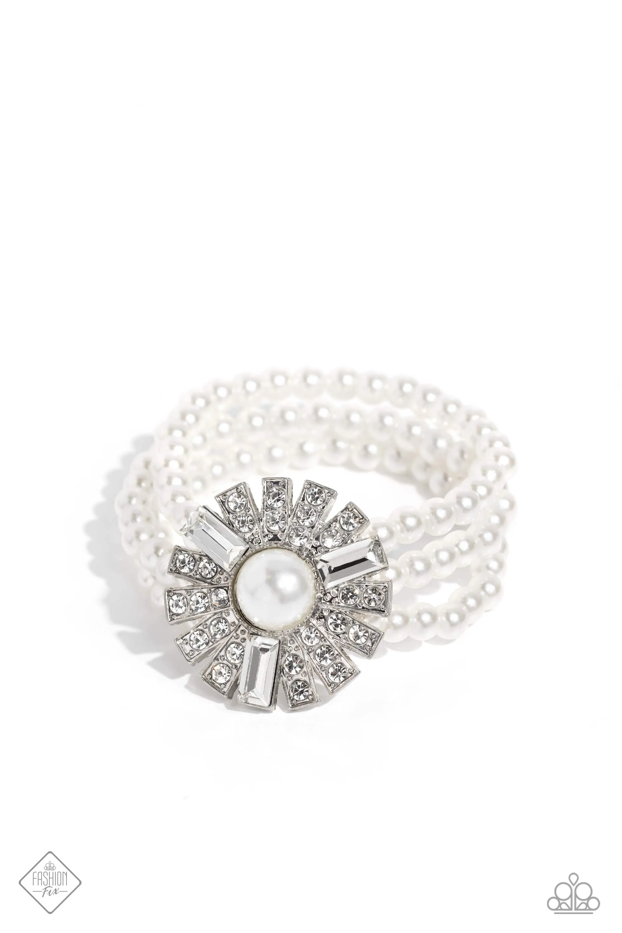 Gifted Gatsby - White Bracelet - Paparazzi Accessories