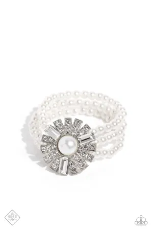 Gifted Gatsby - White Bracelet - Paparazzi Accessories