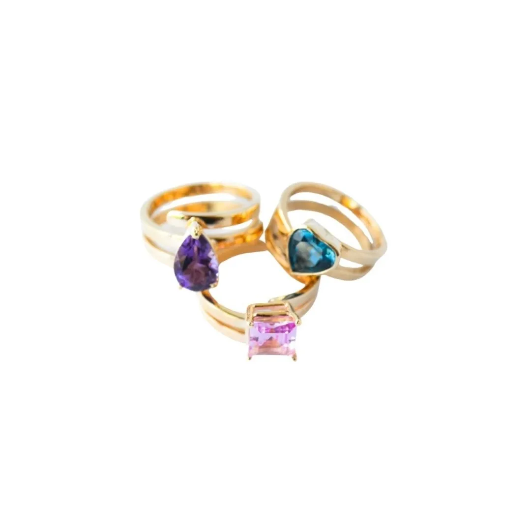 Gold Swirl Drop Ring (More Colors available)
