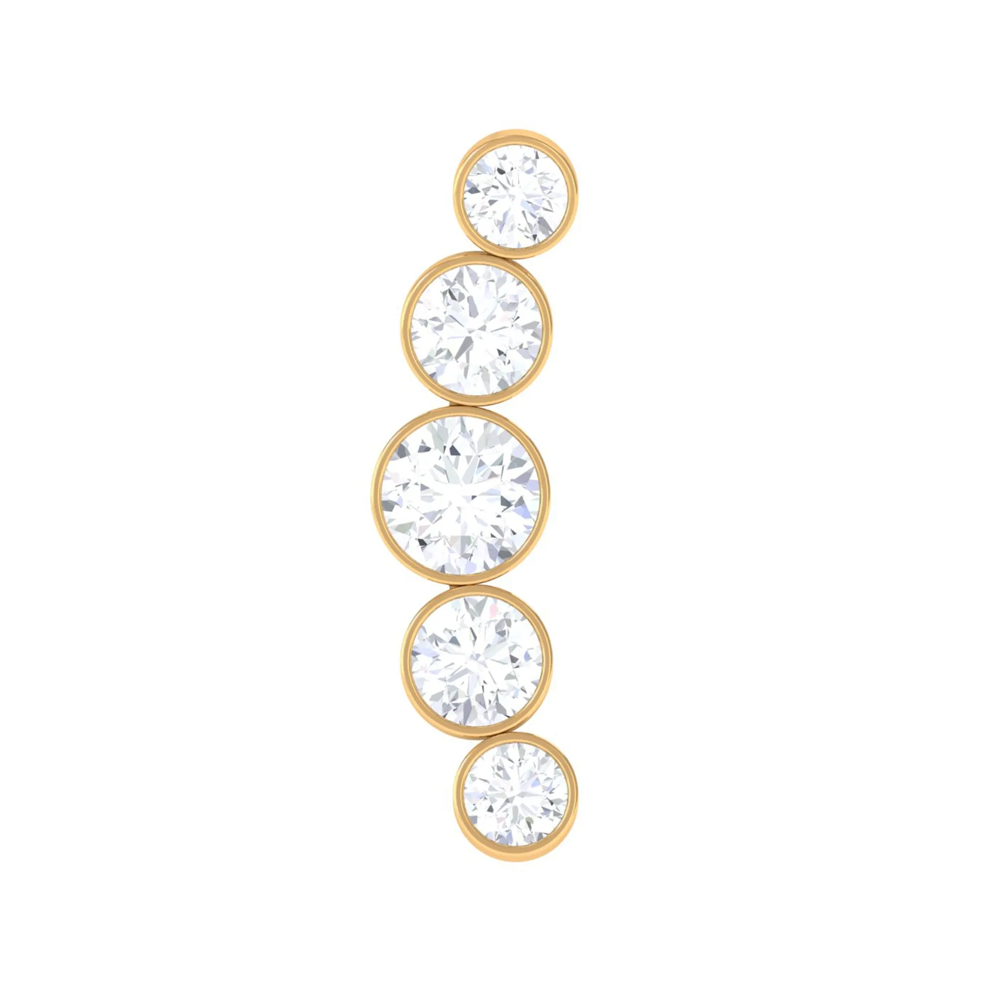 Graduated Style Diamond Crawler Earring for Helix Piercing