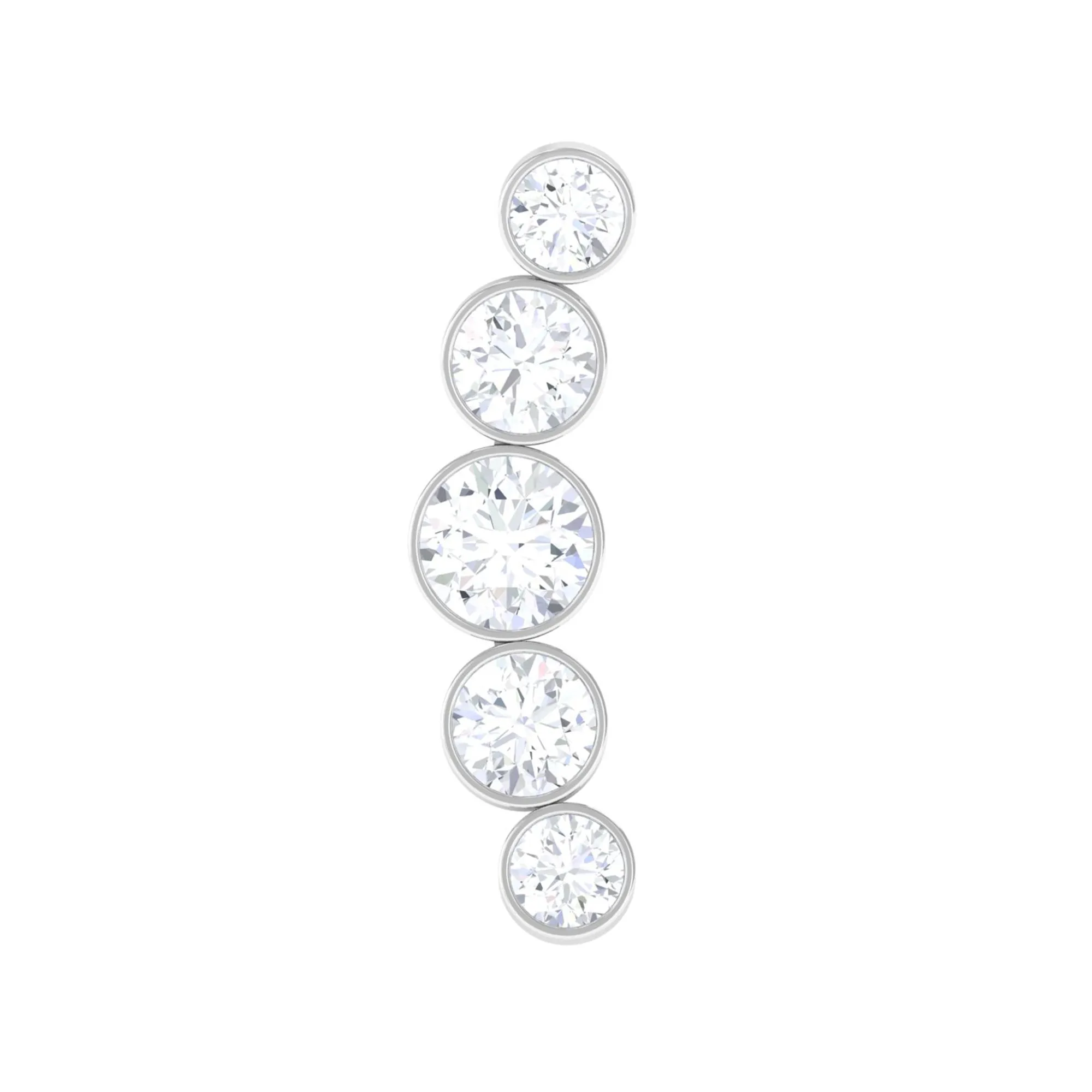 Graduated Style Diamond Crawler Earring for Helix Piercing