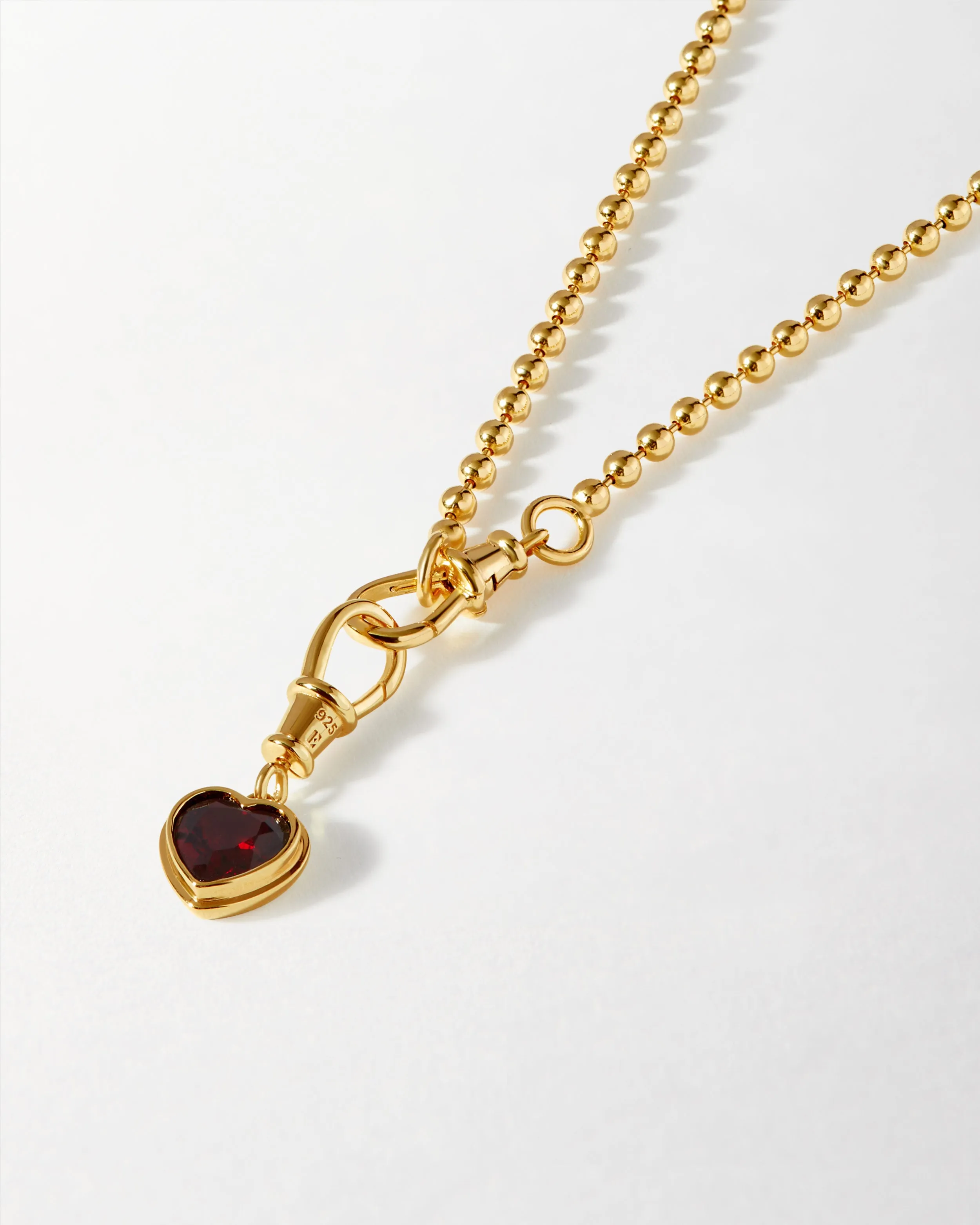 Heart Red Garnet Necklace