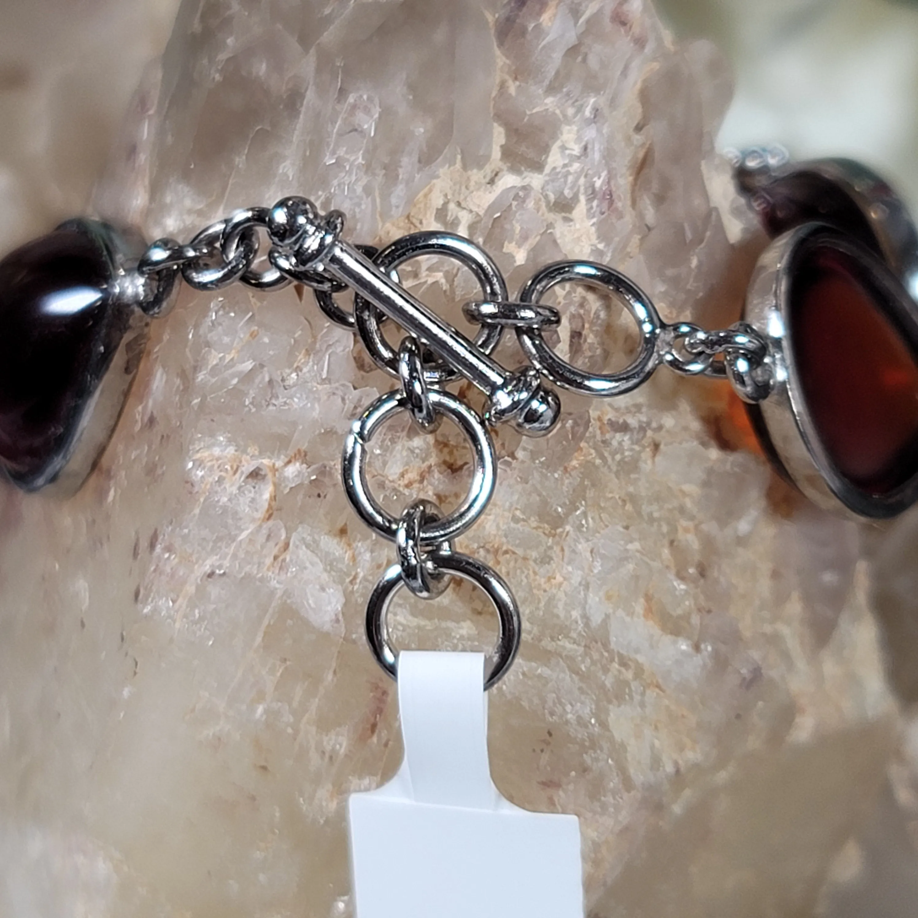 Hessonite Garnet Bracelet .925 Silver for Successful Business and Wealth