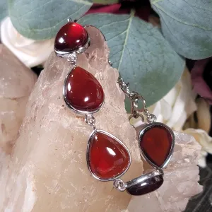 Hessonite Garnet Bracelet .925 Silver for Successful Business and Wealth