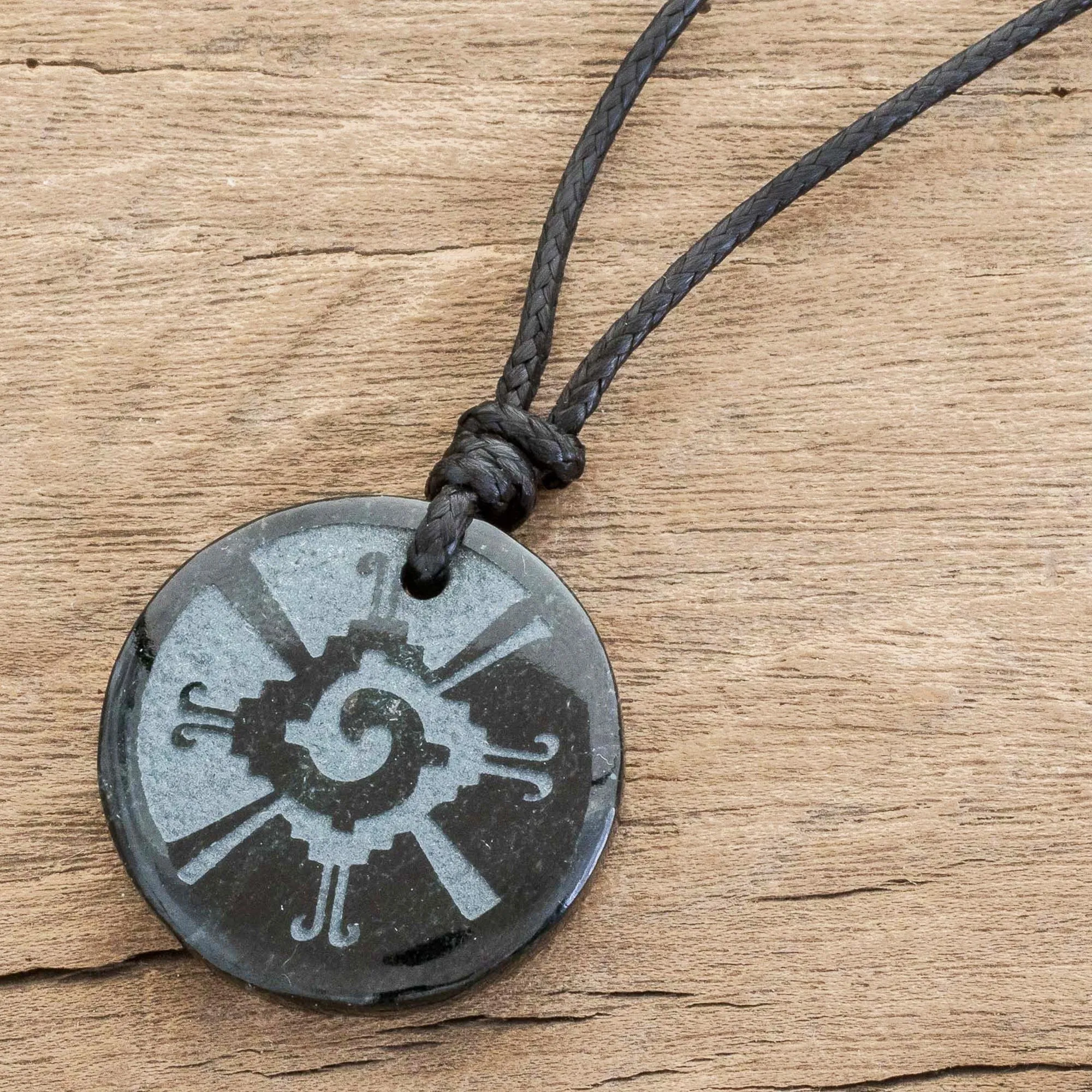 Hunab Ku Symbol Dark Green Jade Pendant Necklace - Hunab Ku | NOVICA