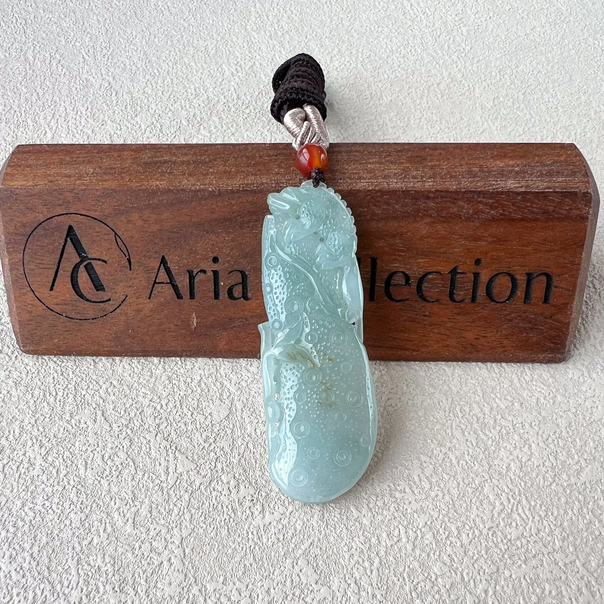 Jade Lizard Leaf Pendant, Ice Translucent Jadeite Jade Pendant, HY-0422-1715745445