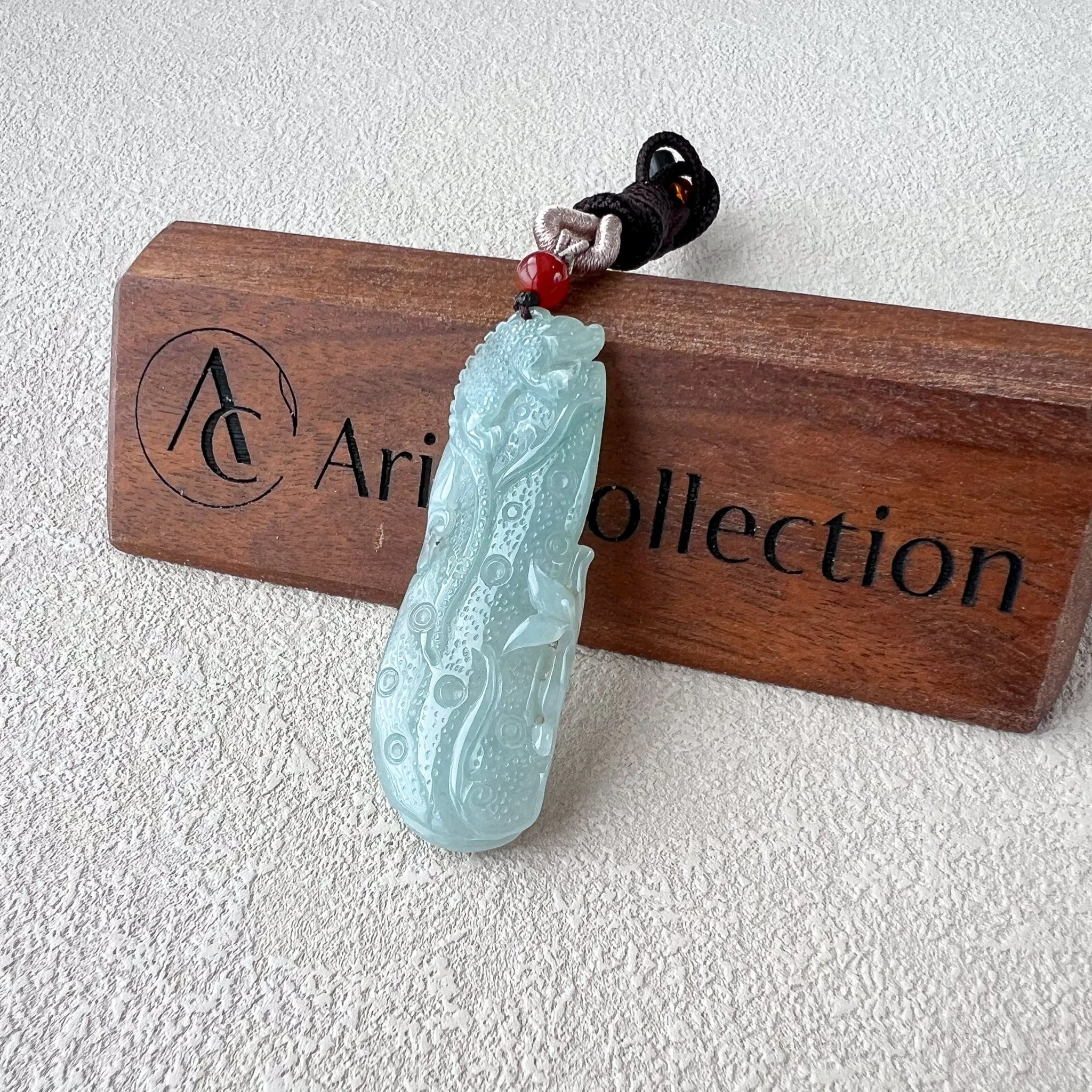 Jade Lizard Leaf Pendant, Ice Translucent Jadeite Jade Pendant, HY-0422-1715745445