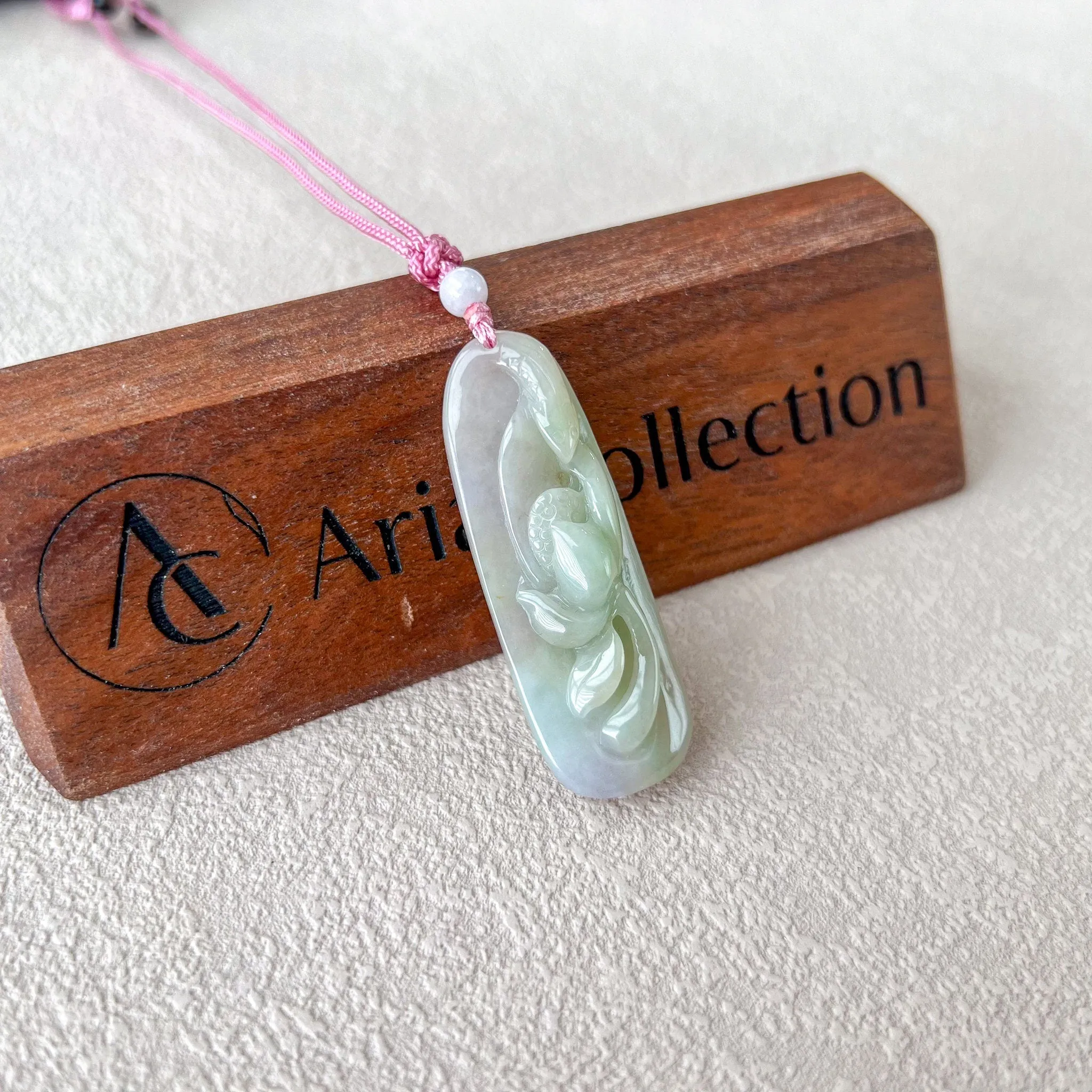 Jade Lotus Blossom Pendant, Jadeite Jade Pendant Necklace, XNZ-1221-1709050453