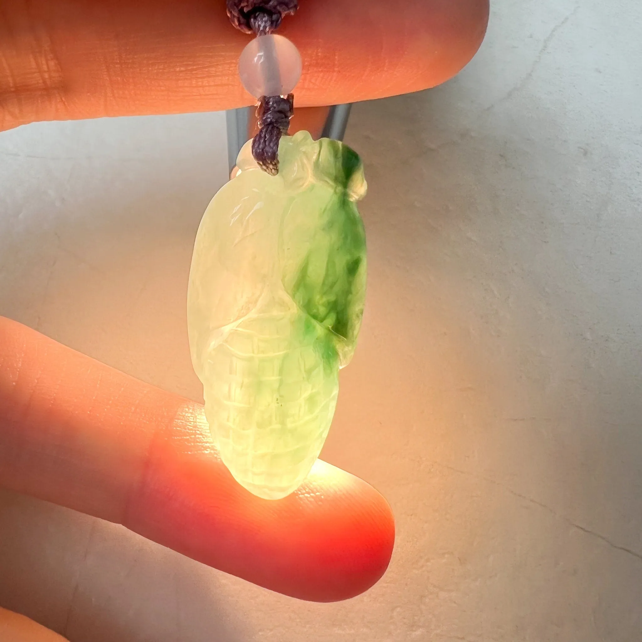 Jadeite Jade Green Lucky Corn Pendant, Wealth and Fortune Pendant, ZYF-0322-1651680300