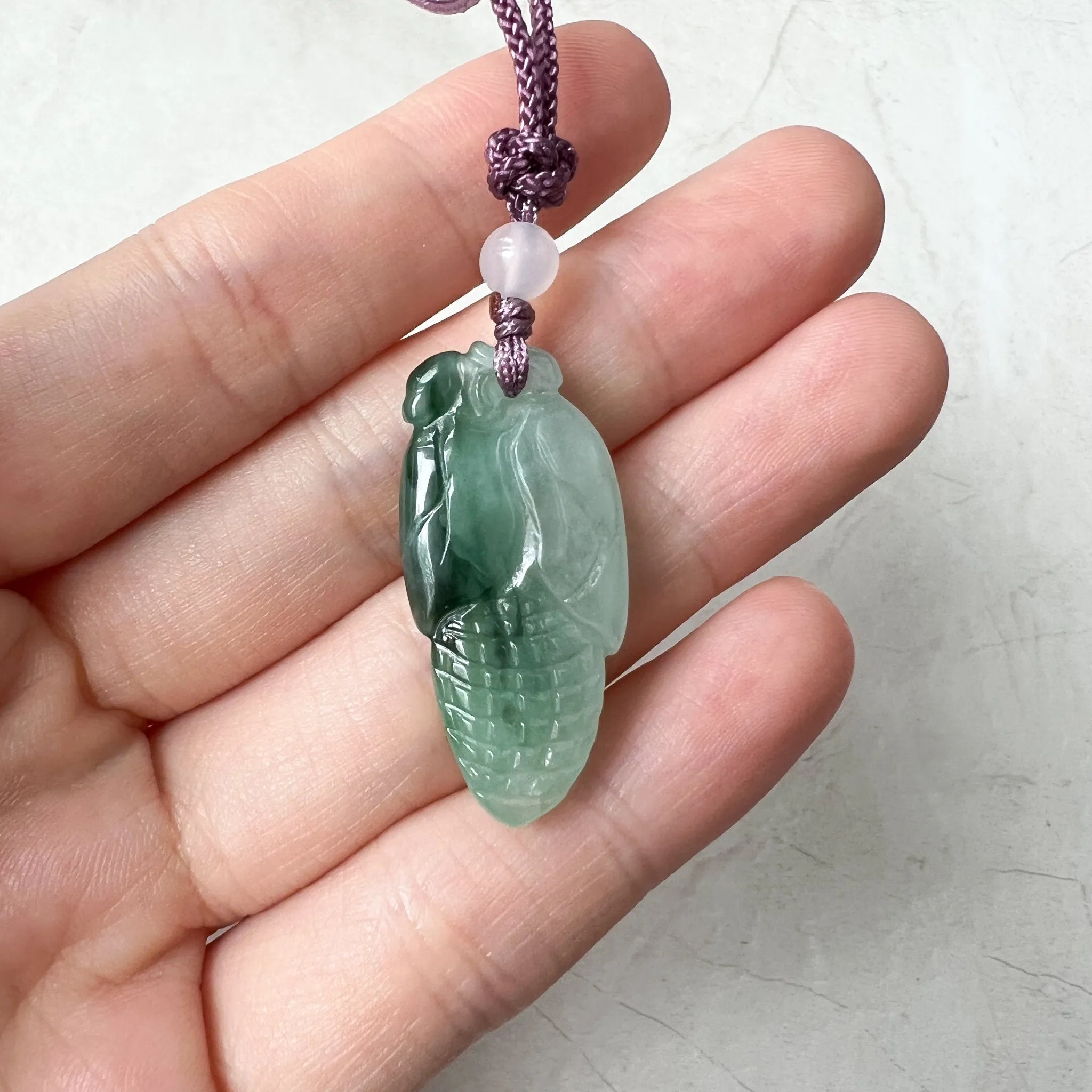 Jadeite Jade Green Lucky Corn Pendant, Wealth and Fortune Pendant, ZYF-0322-1651680300