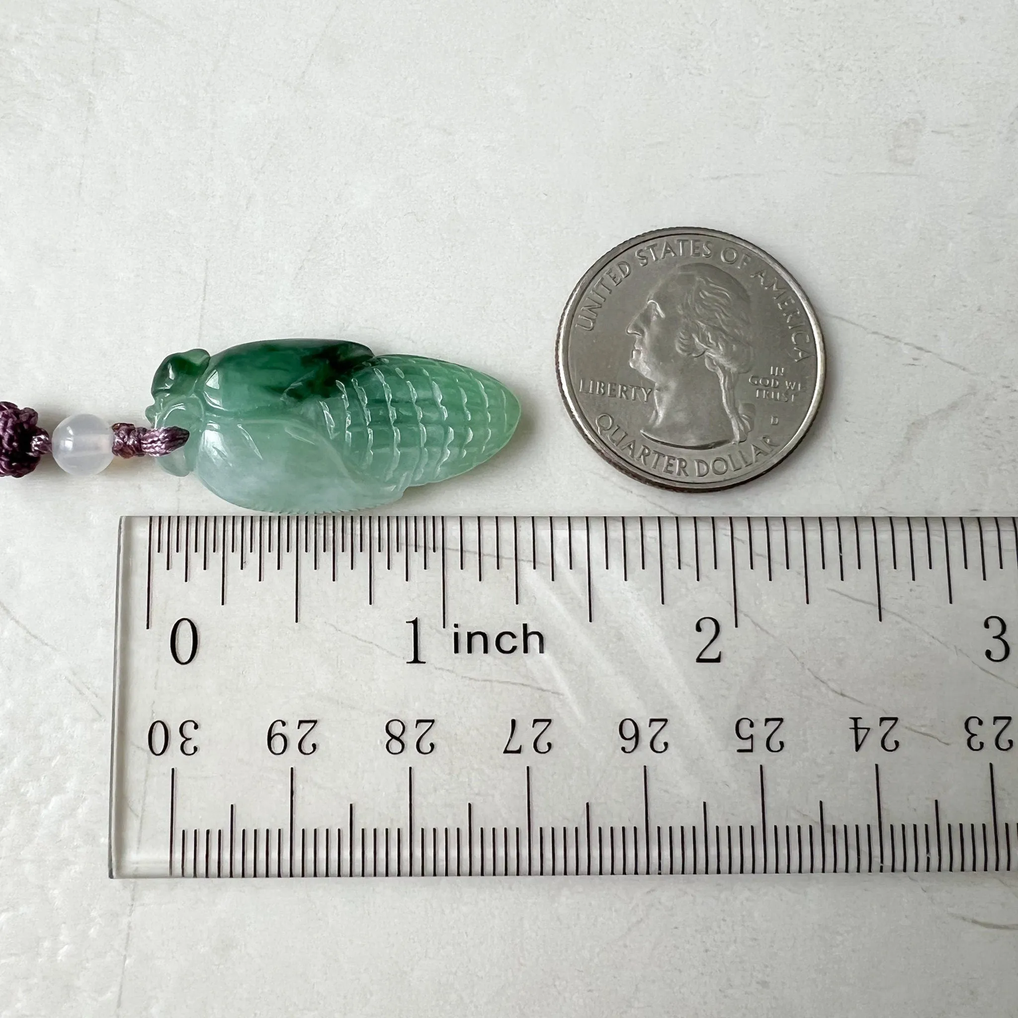 Jadeite Jade Green Lucky Corn Pendant, Wealth and Fortune Pendant, ZYF-0322-1651680300