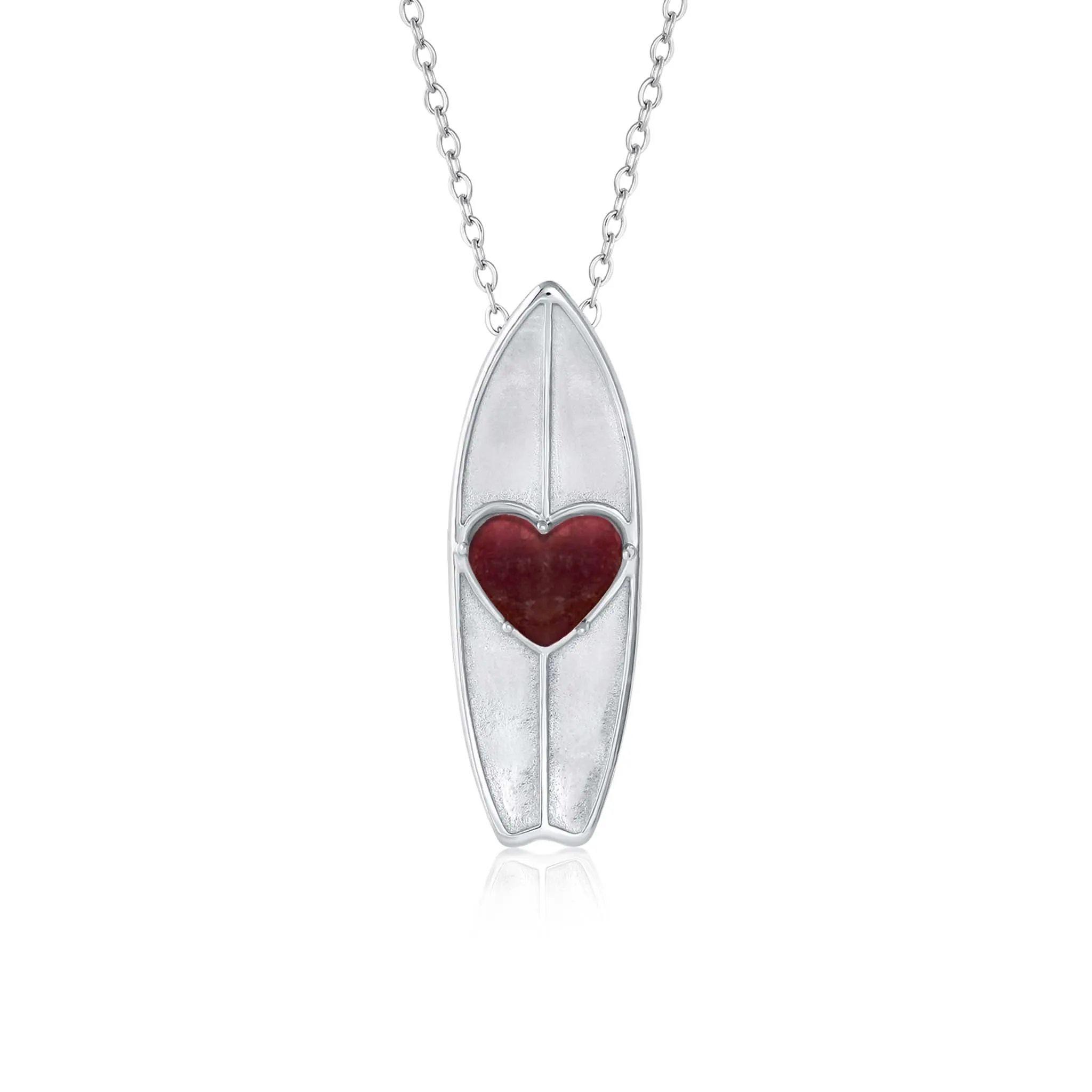 JANUARY Birthstone Surfboard Necklace in Garnet