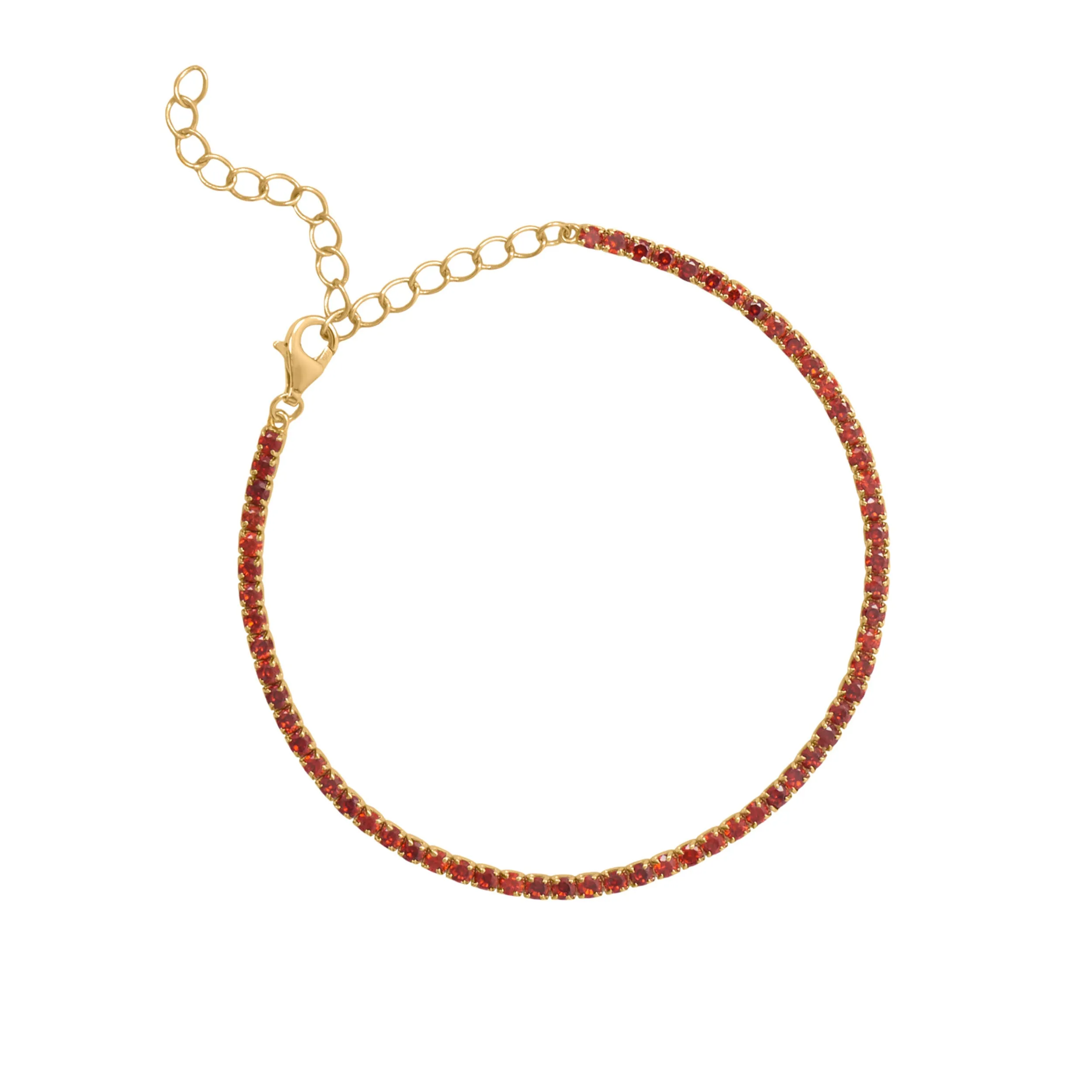 January Garnet Birthstone Tennis Bracelet