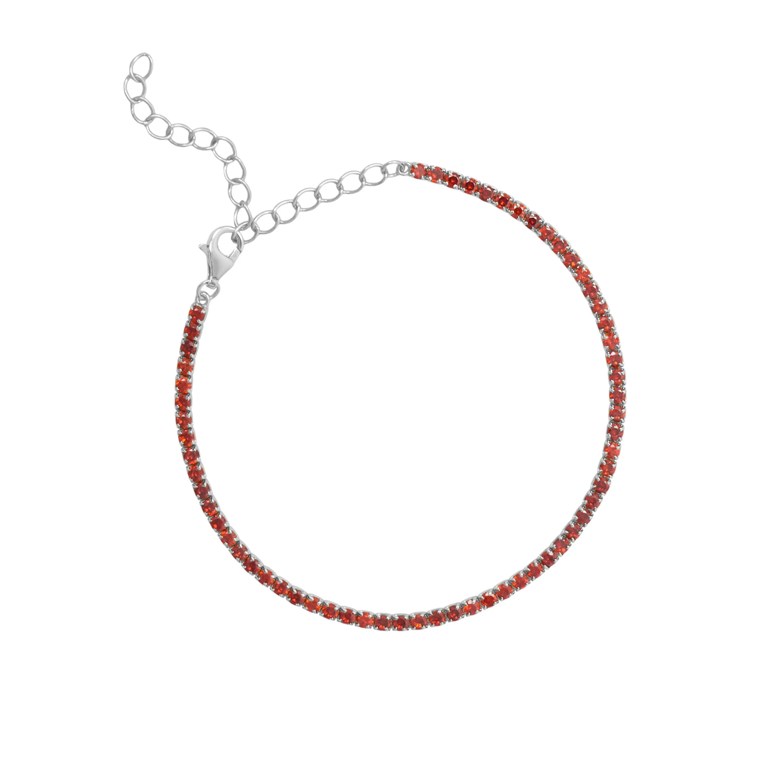 January Garnet Birthstone Tennis Bracelet