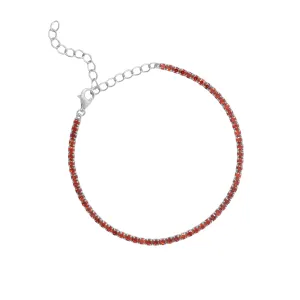 January Garnet Birthstone Tennis Bracelet