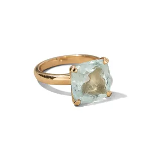 Kara Ring, Aquamarine, 9kt Yellow Gold