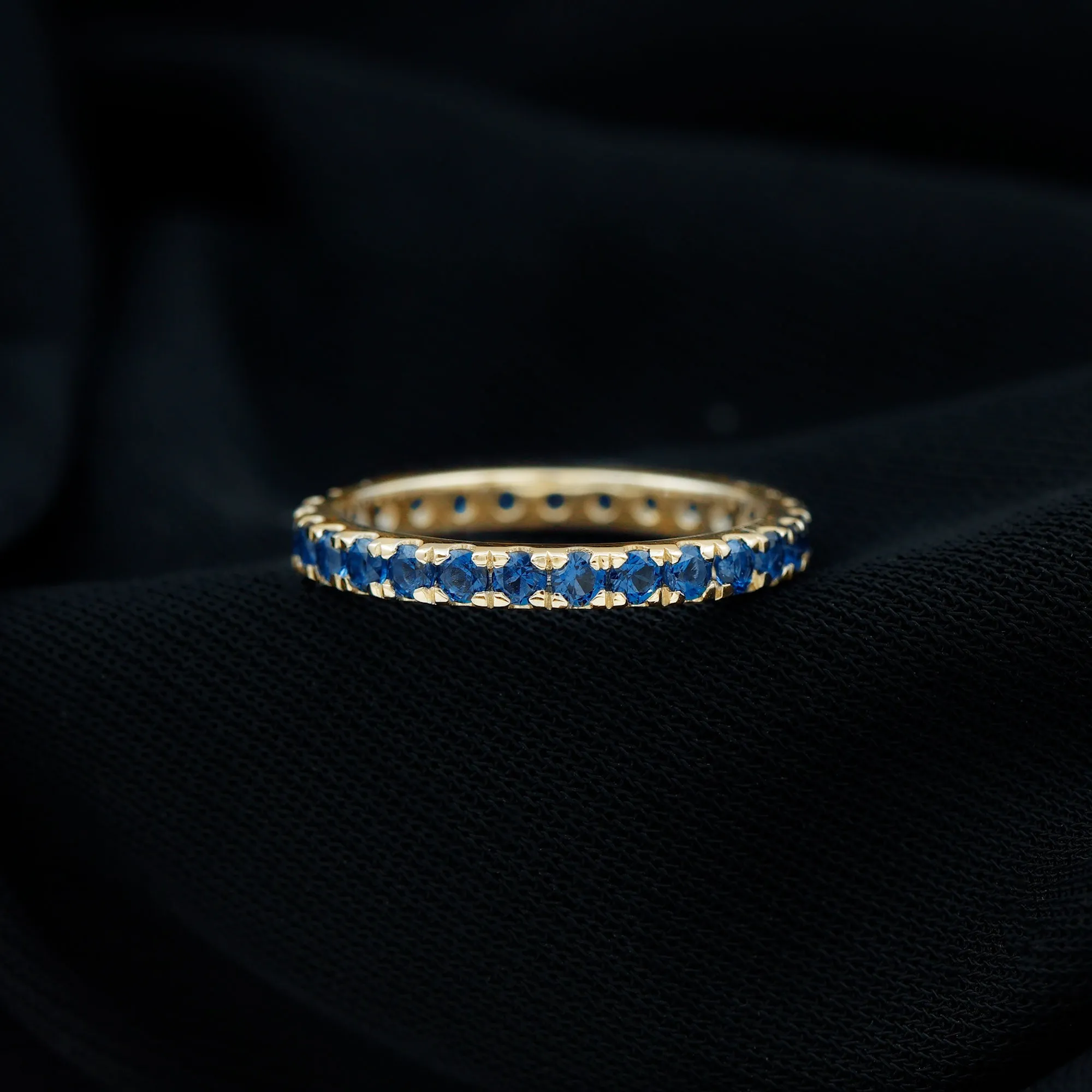 Lab Grown Blue Sapphire Full Eternity Band Ring