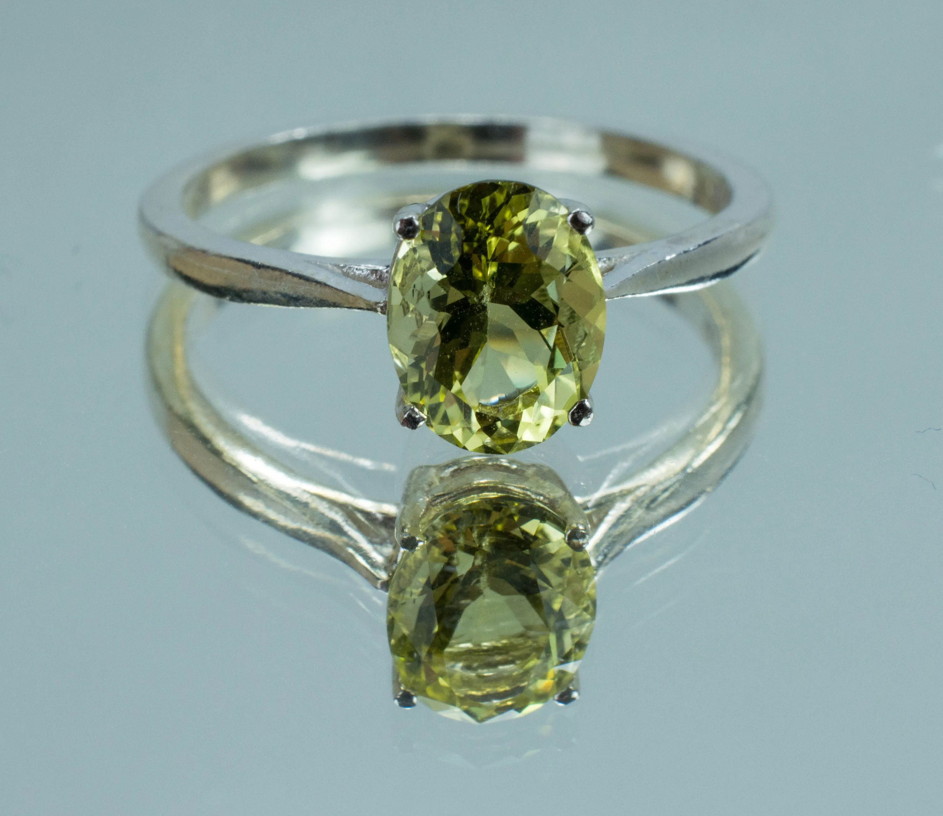 Lemon Quartz Sterling Silver Ring, Genuine Untreated Brazilian Quartz