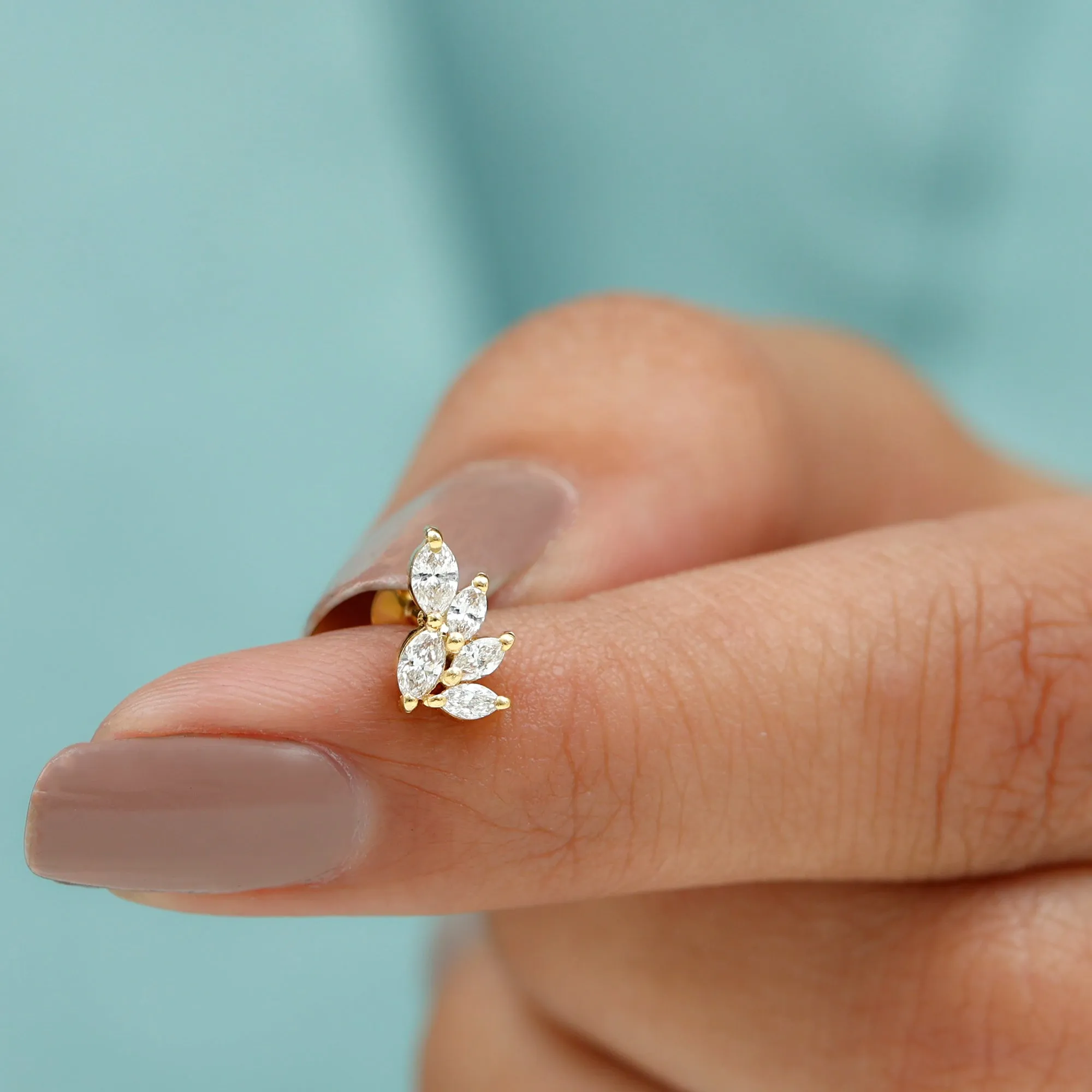 Marquise Diamond Cluster Cartilage Earring