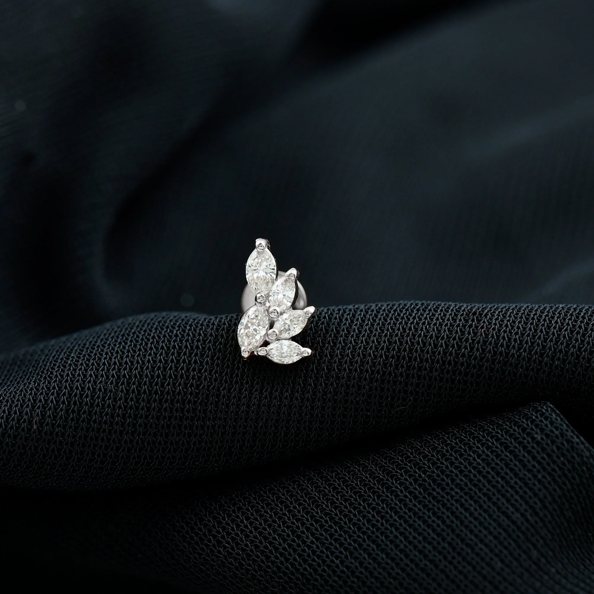 Marquise Diamond Cluster Cartilage Earring