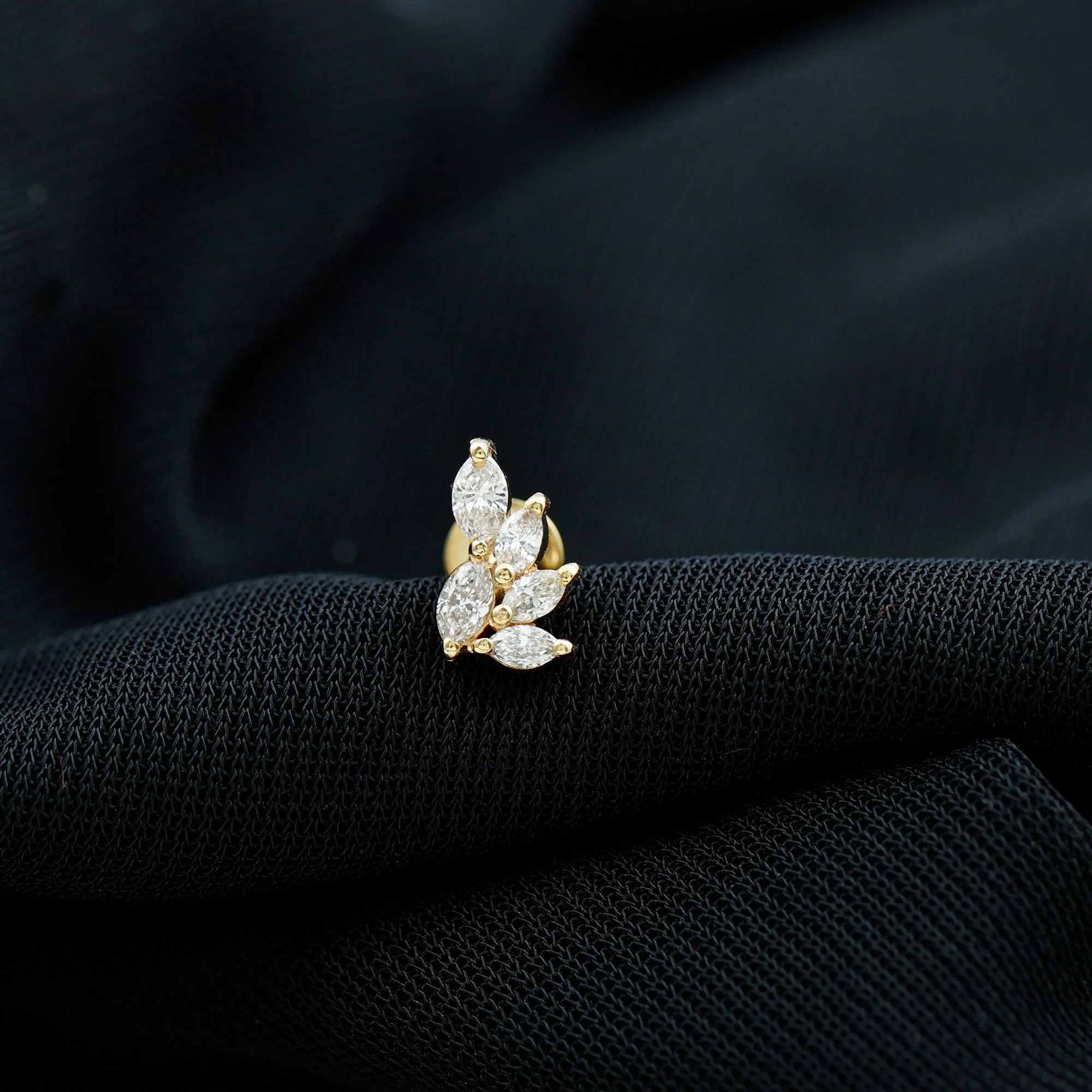 Marquise Diamond Cluster Cartilage Earring