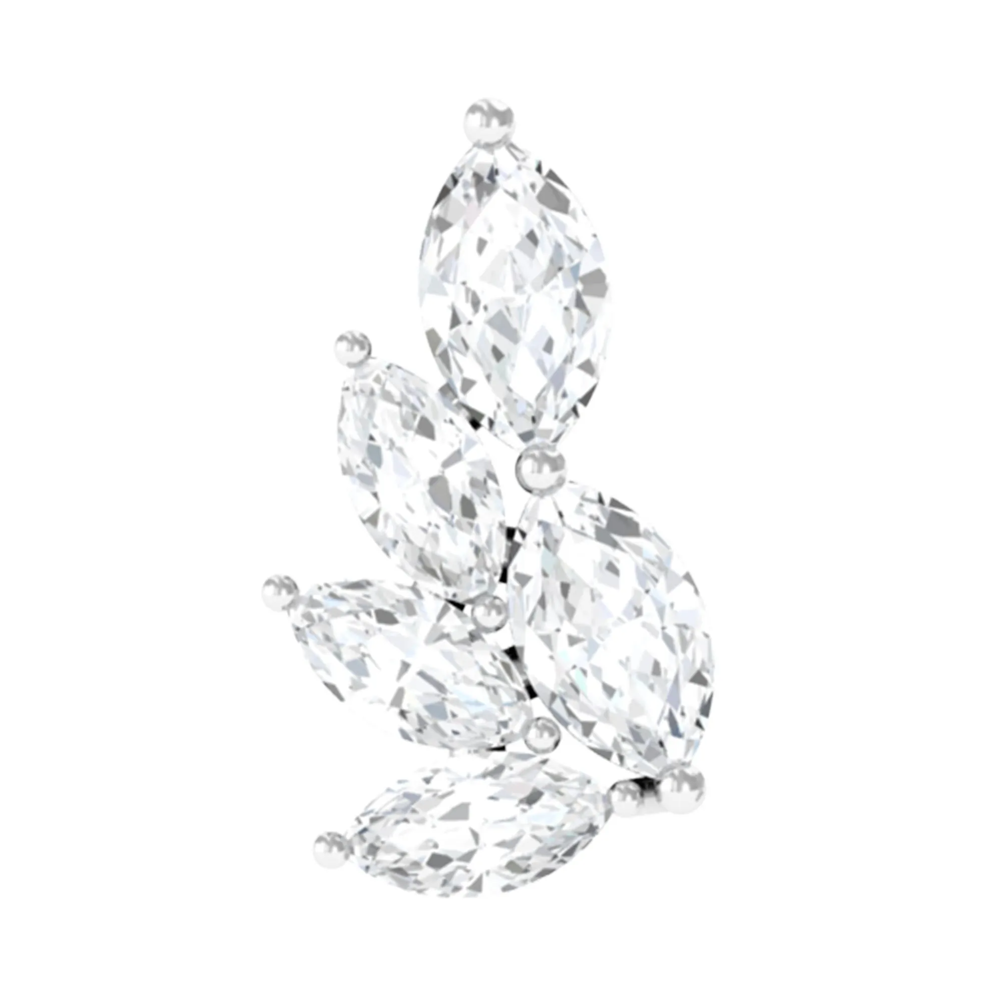 Marquise Diamond Cluster Cartilage Earring