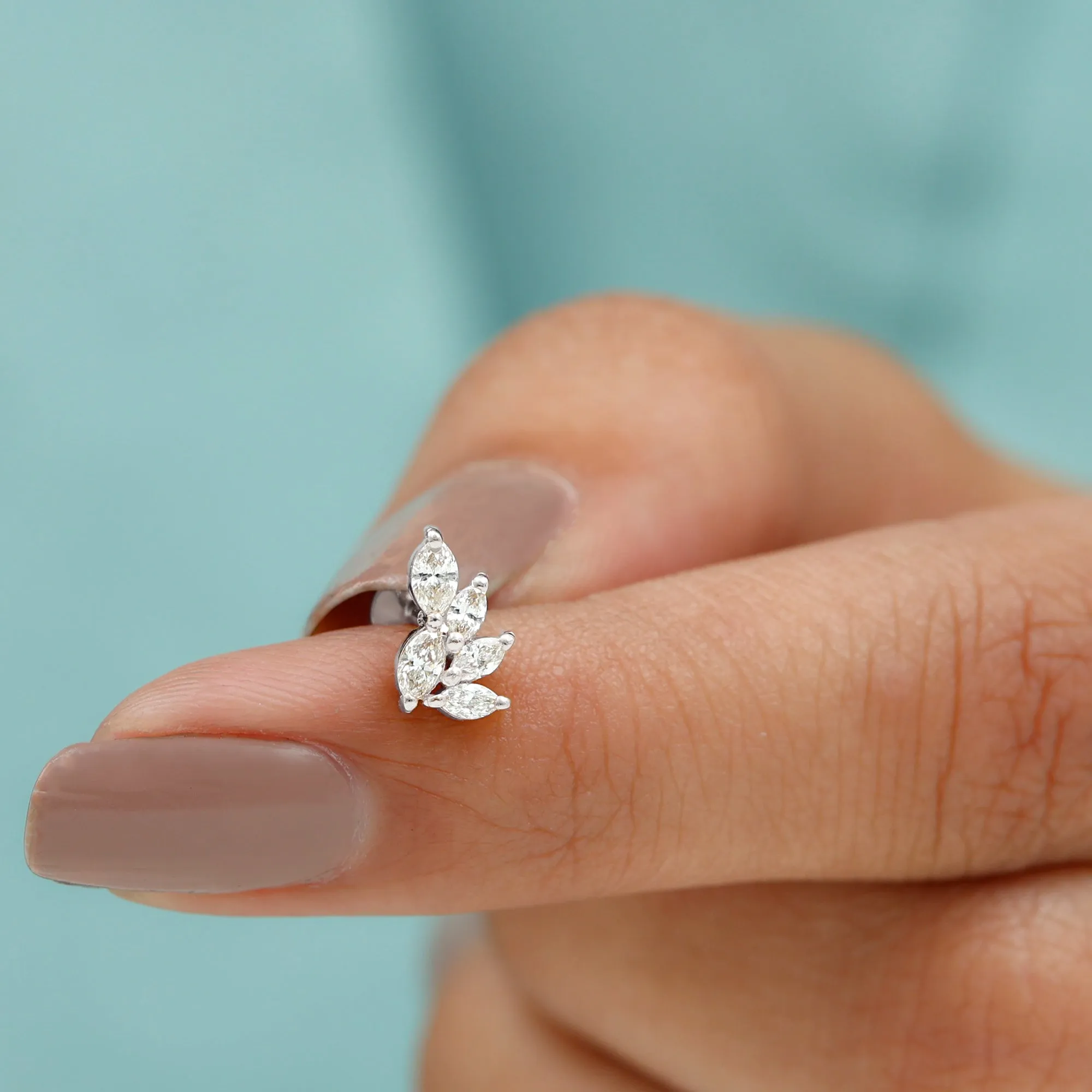 Marquise Diamond Cluster Cartilage Earring