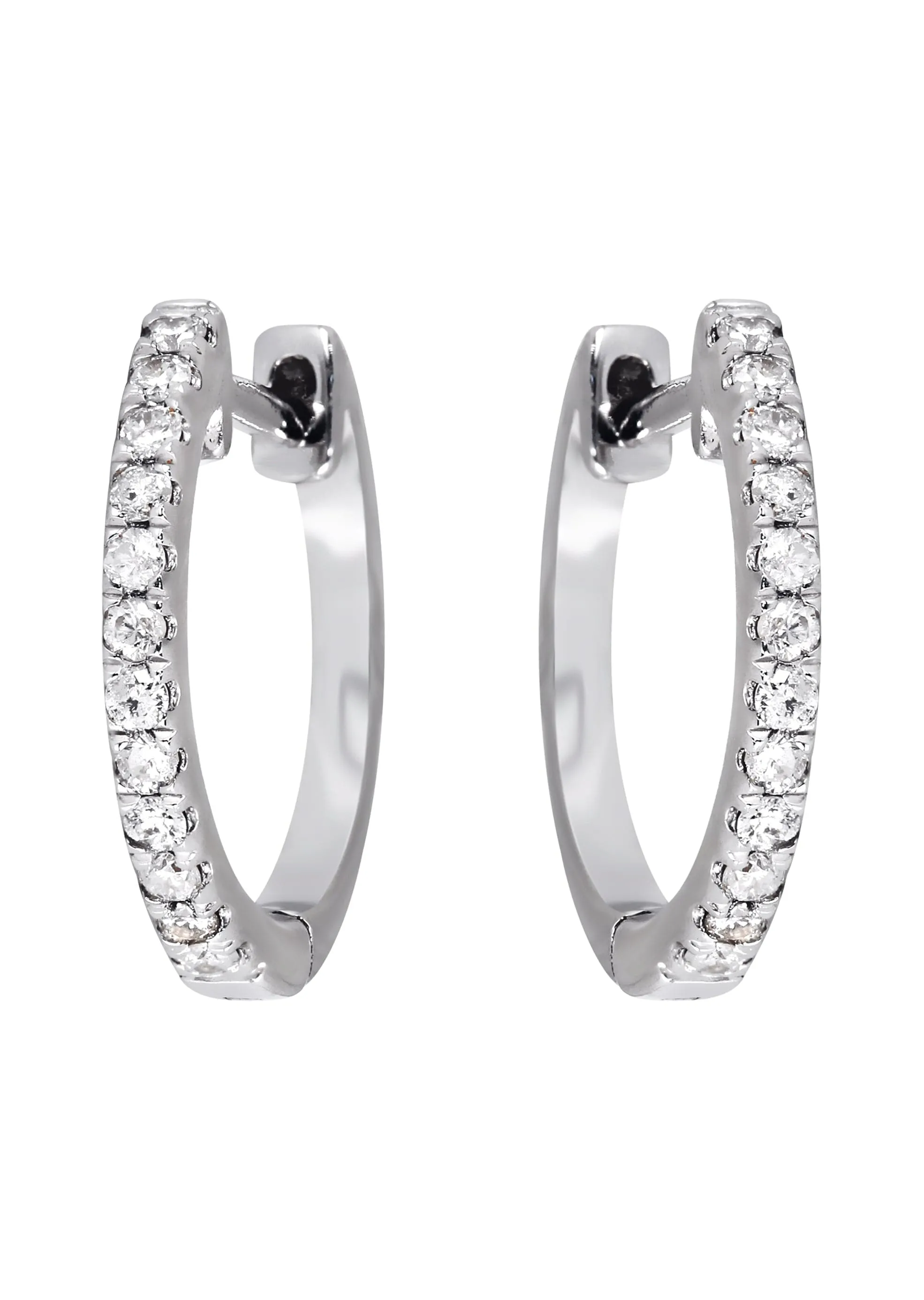 Mens Diamond Earrings | 0.25 Carats 14K White Gold