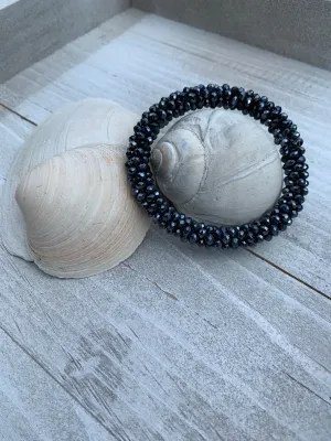 Metallic sapphire crystal bracelet