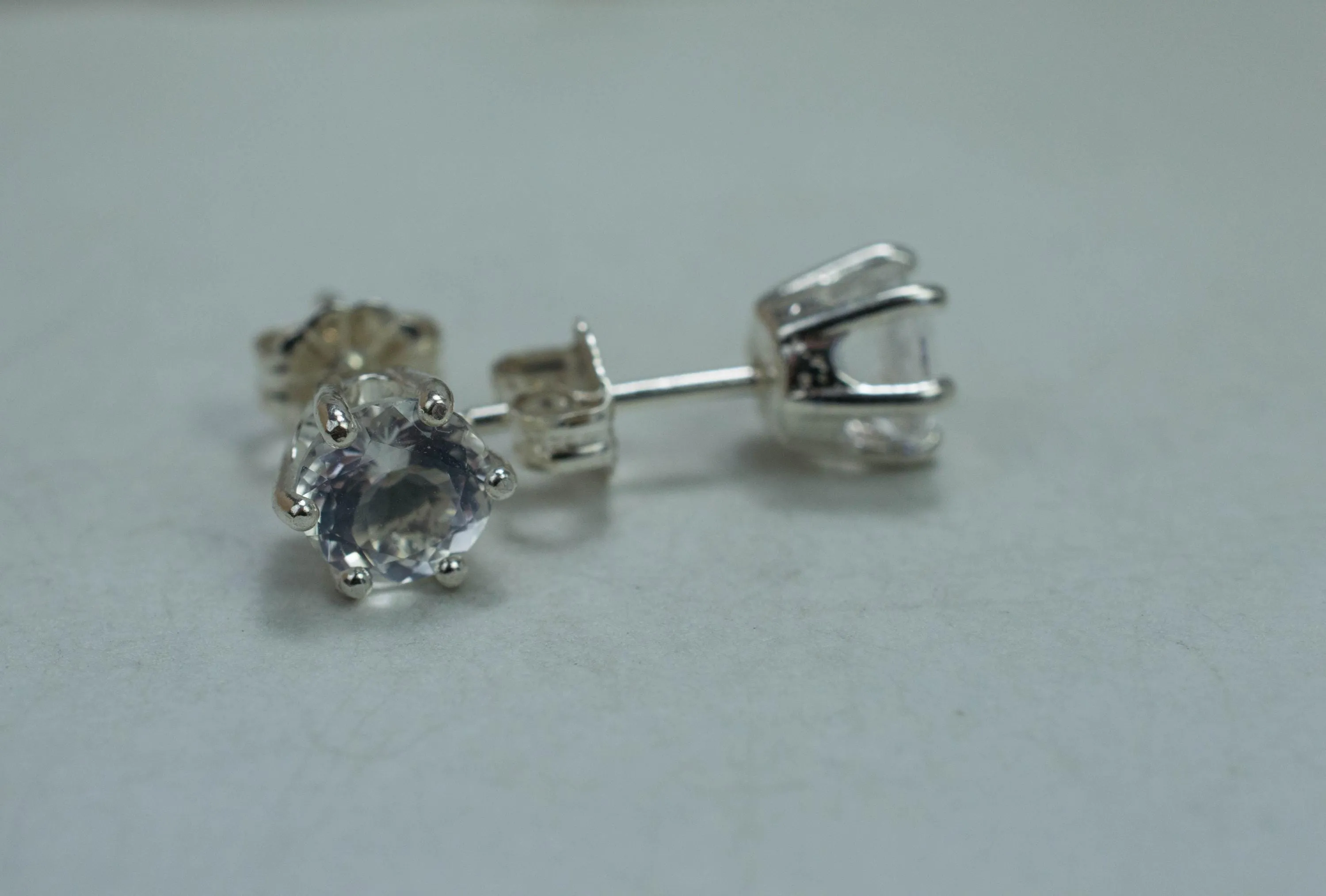 Moon Quartz Earrings, Genuine Untreated Brazilian Quartz; 1.535cts
