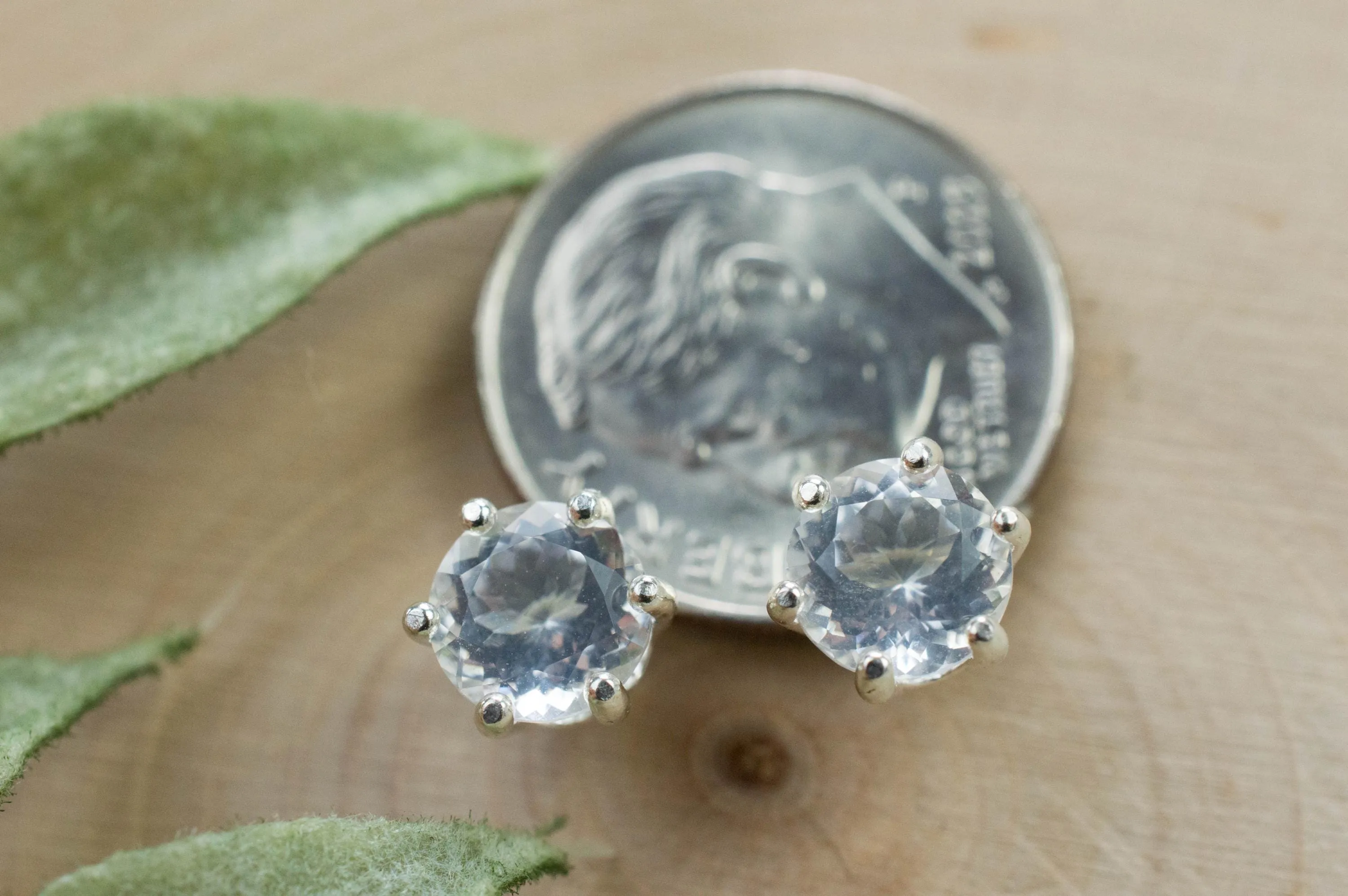 Moon Quartz Earrings, Genuine Untreated Brazilian Quartz; 1.535cts