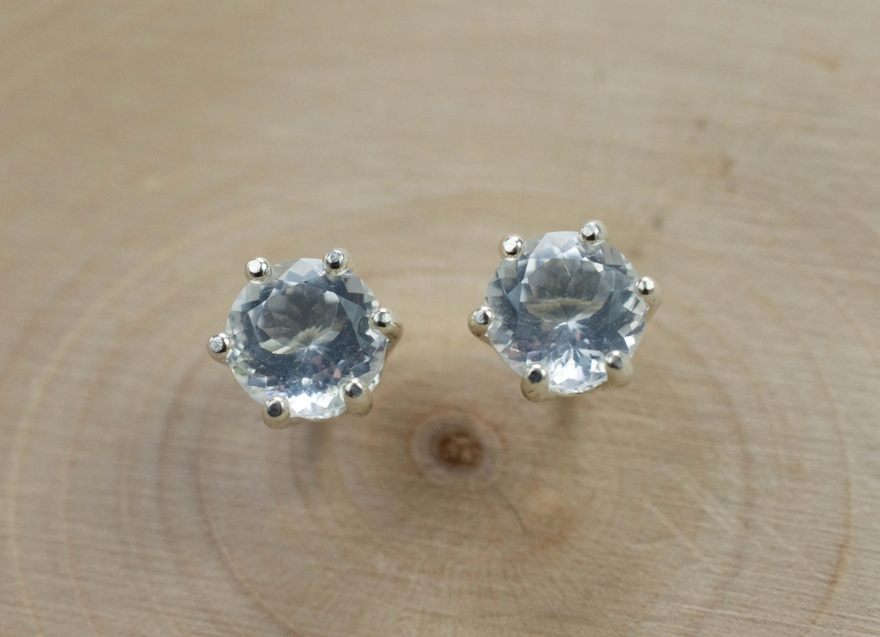 Moon Quartz Earrings, Genuine Untreated Brazilian Quartz; 1.535cts