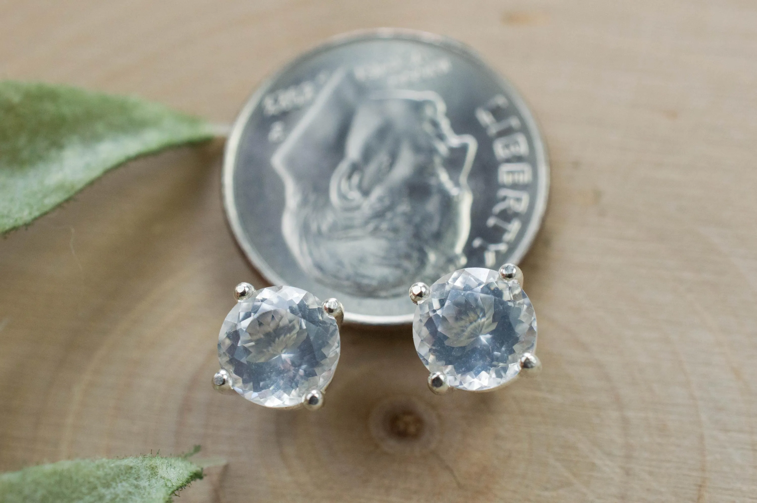 Moon Quartz Earrings, Genuine Untreated Brazilian Quartz; 1.550cts