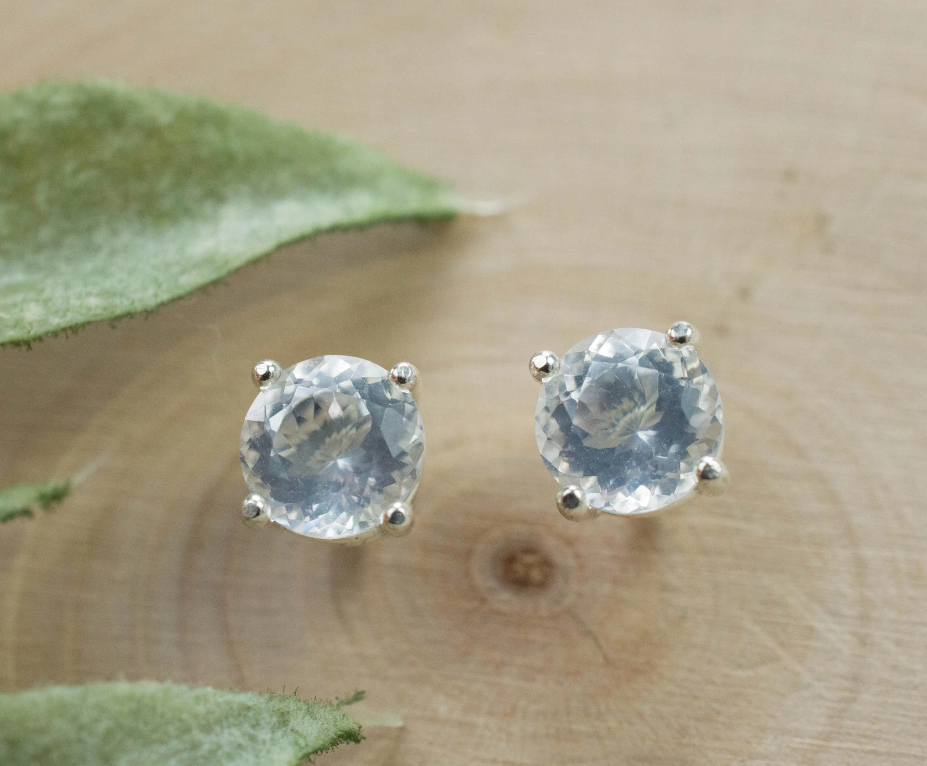 Moon Quartz Earrings, Genuine Untreated Brazilian Quartz; 1.550cts