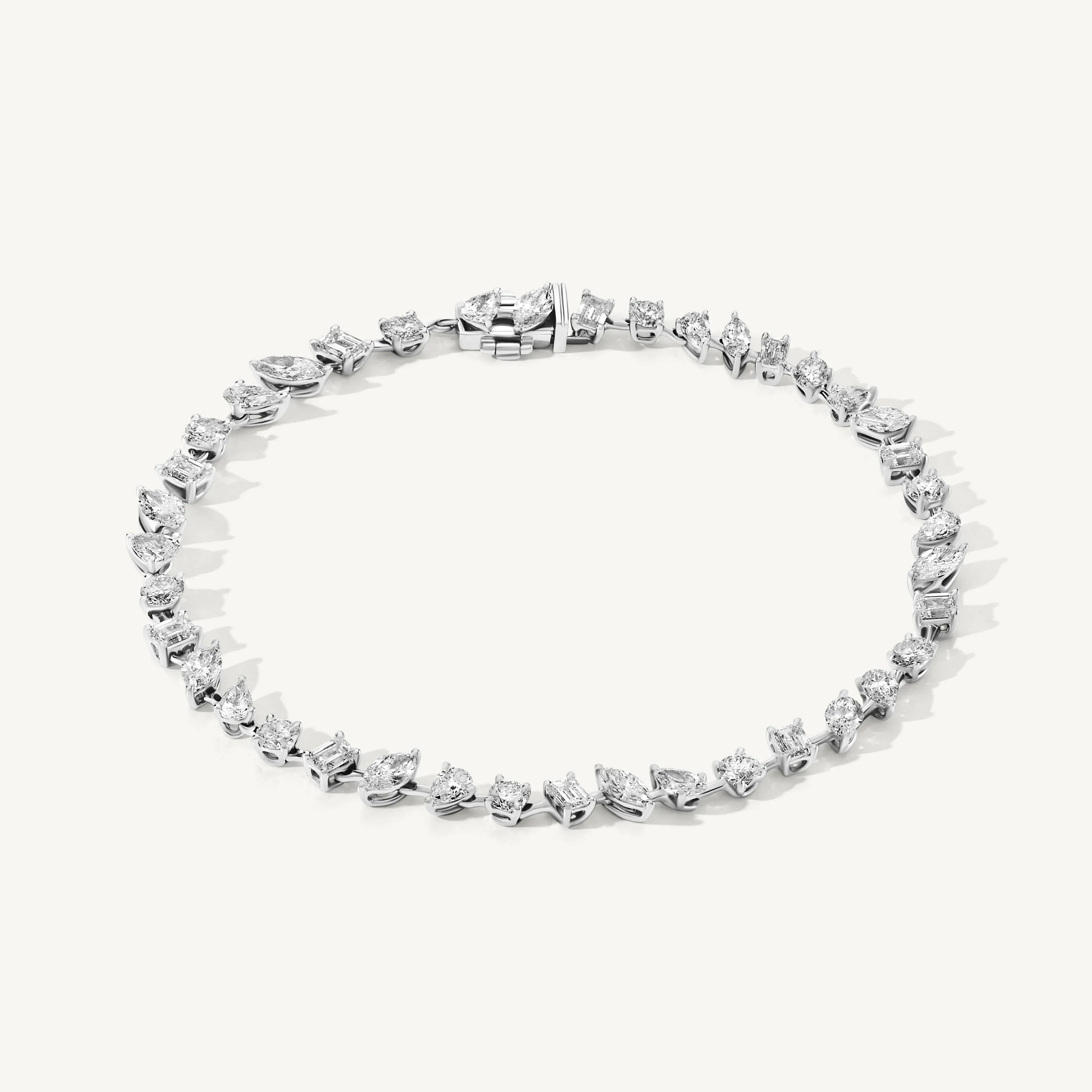 Multi Shape Diamond Tennis Bracelet