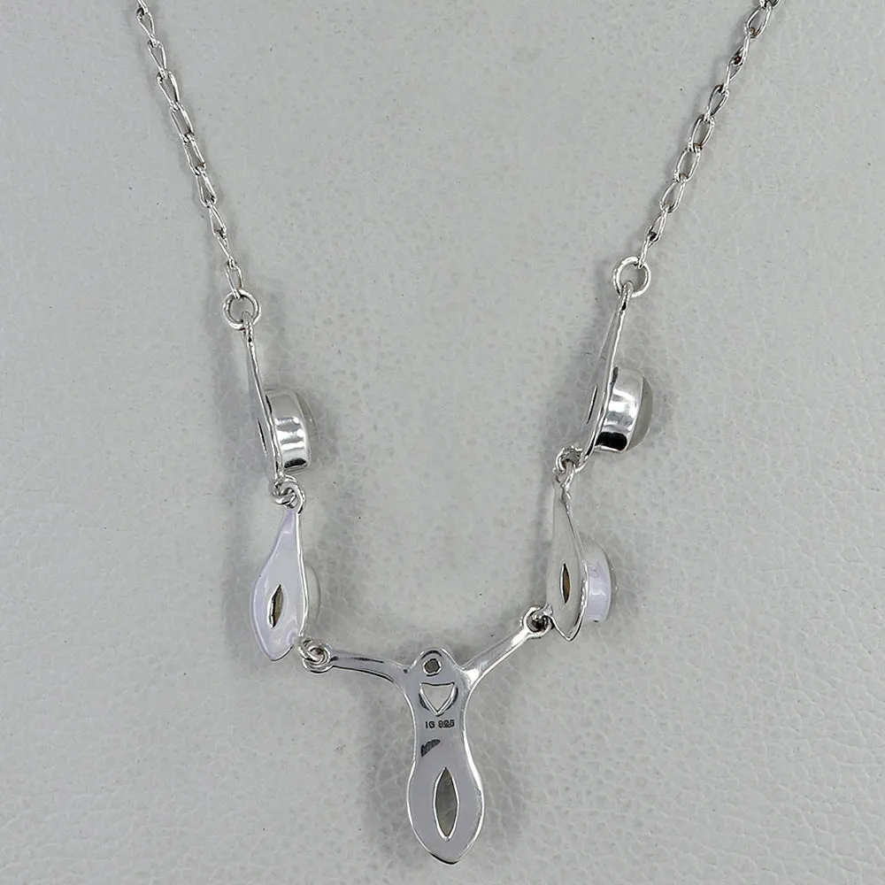 Natural Garnet Delightful Jewelry Necklace in Sterling Silver