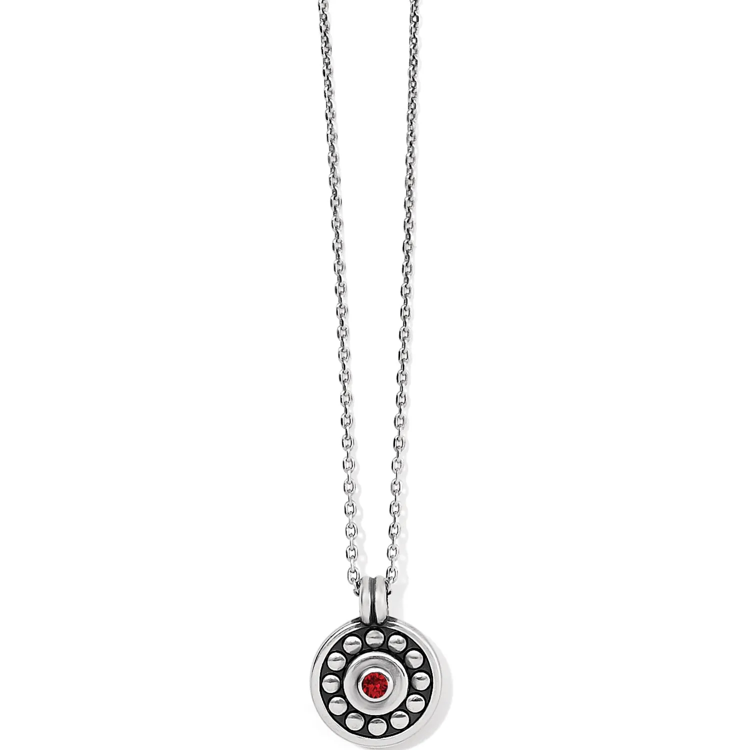 Pebble Dot Siam Medali Petite Reversible Necklace