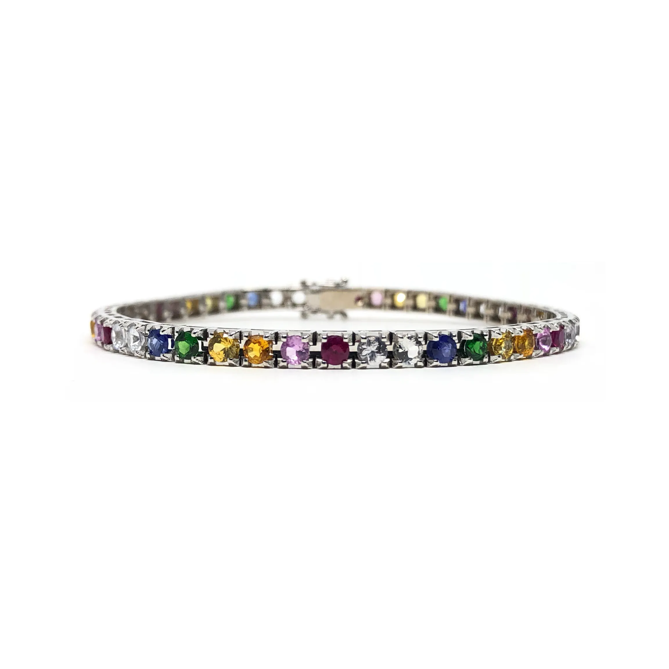 Rainbow Sapphire Tennis Bracelet