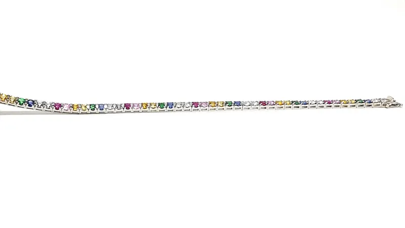 Rainbow Sapphire Tennis Bracelet