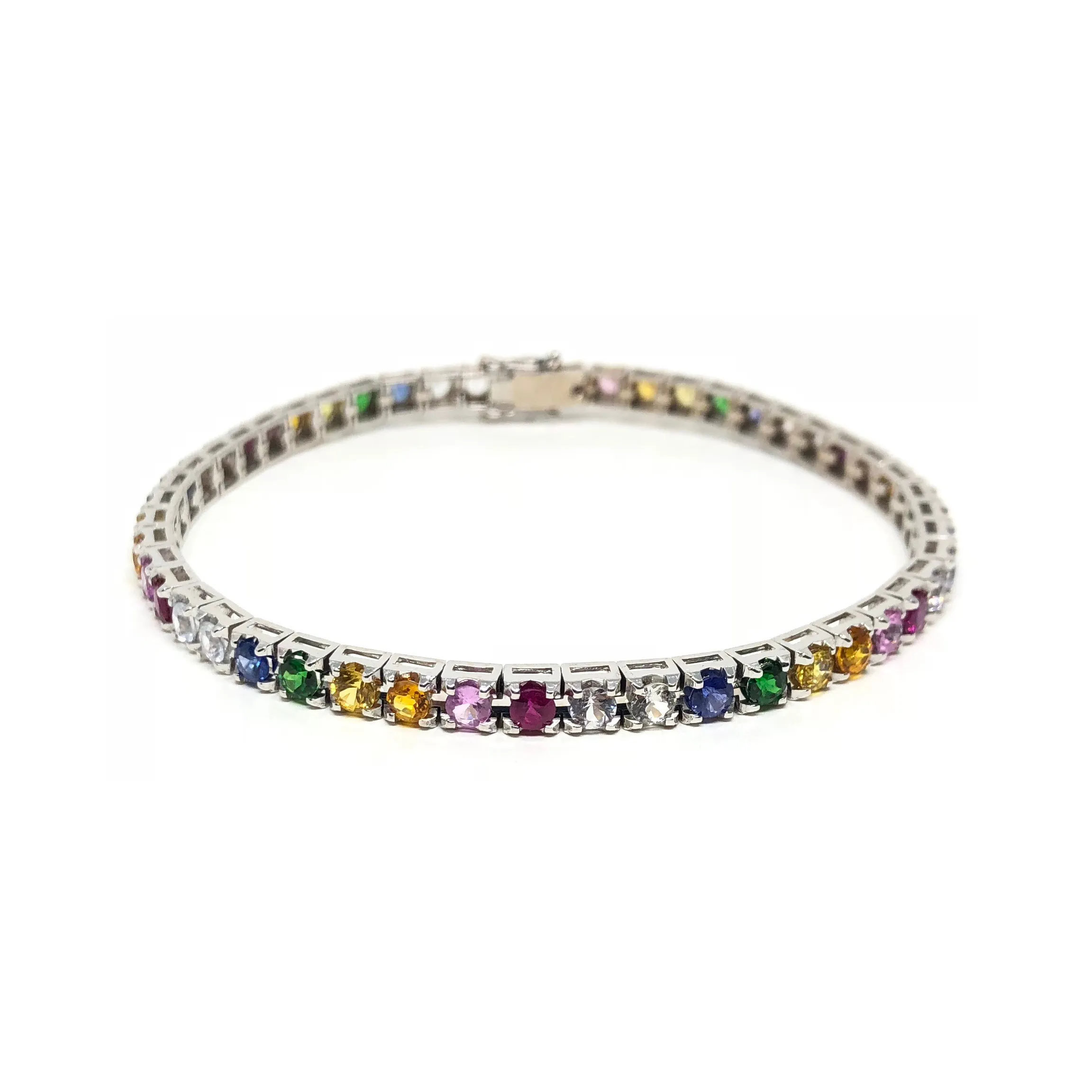 Rainbow Sapphire Tennis Bracelet