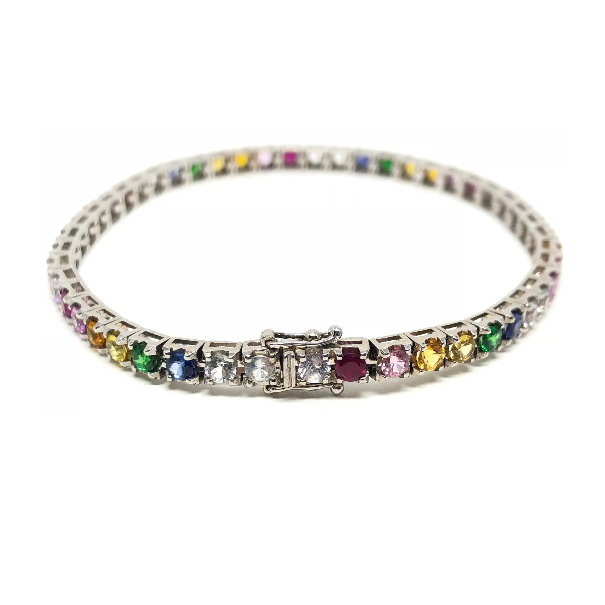 Rainbow Sapphire Tennis Bracelet