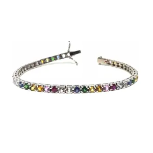 Rainbow Sapphire Tennis Bracelet
