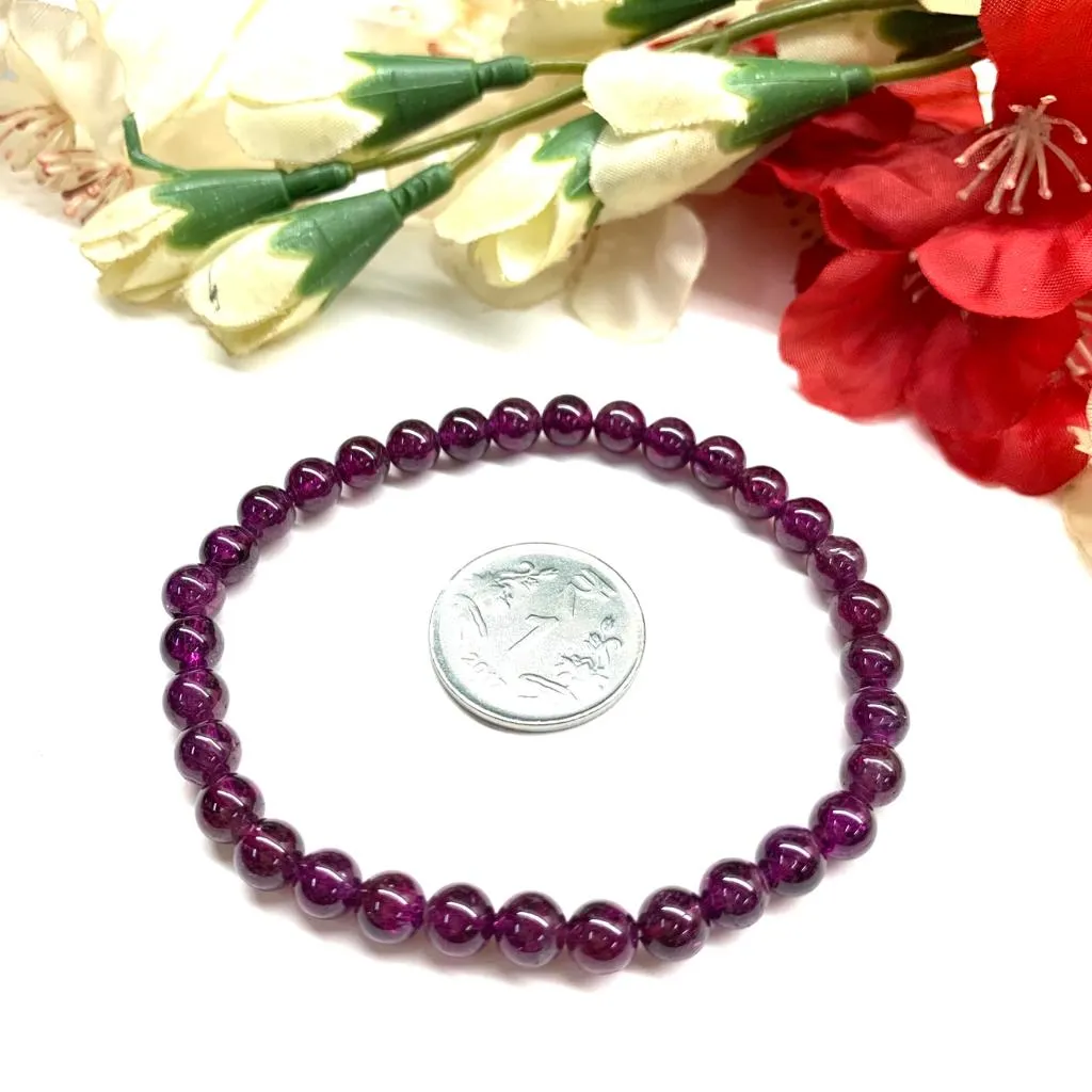 Rhodolite Bracelet  (Passion and Emotional Strength)