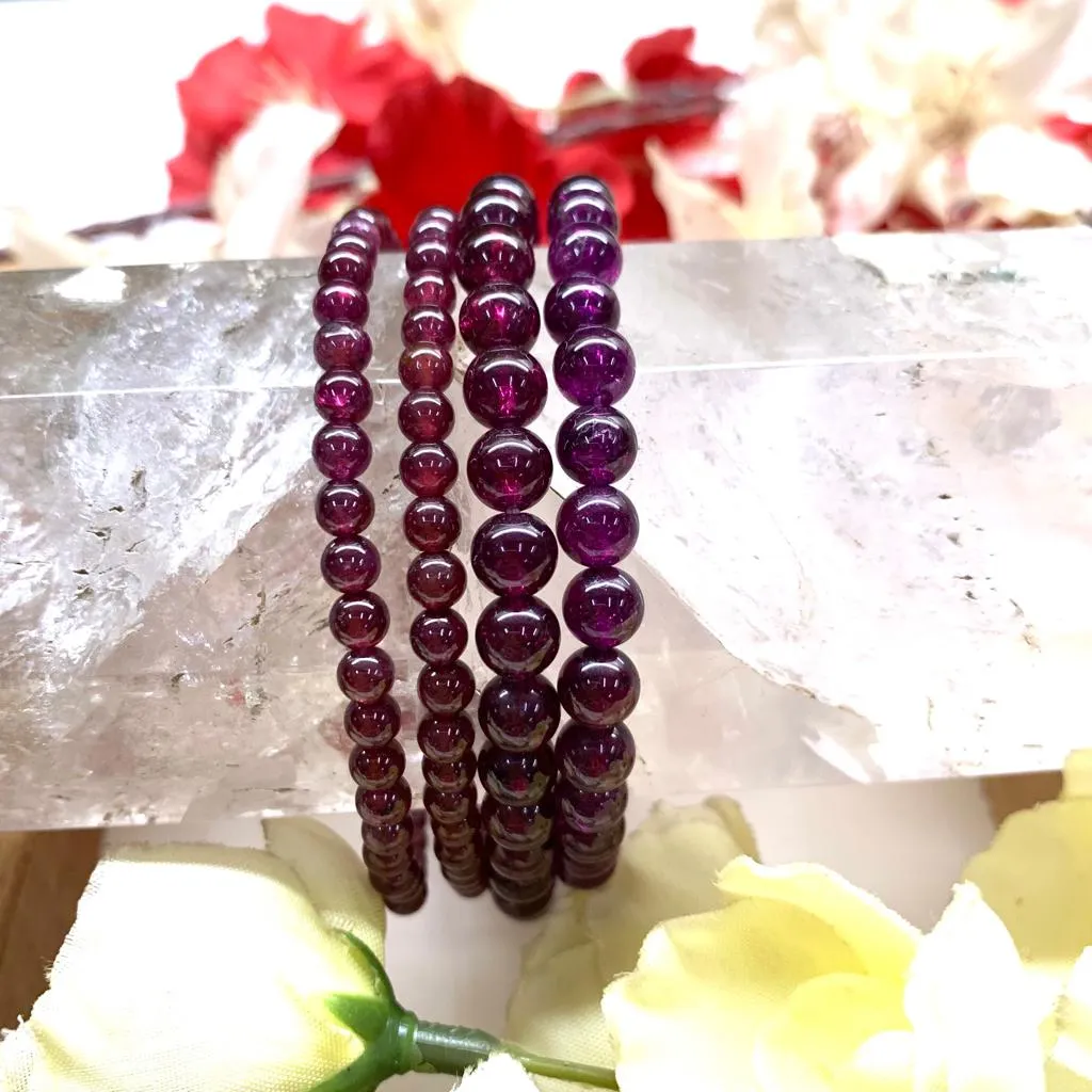 Rhodolite Bracelet  (Passion and Emotional Strength)